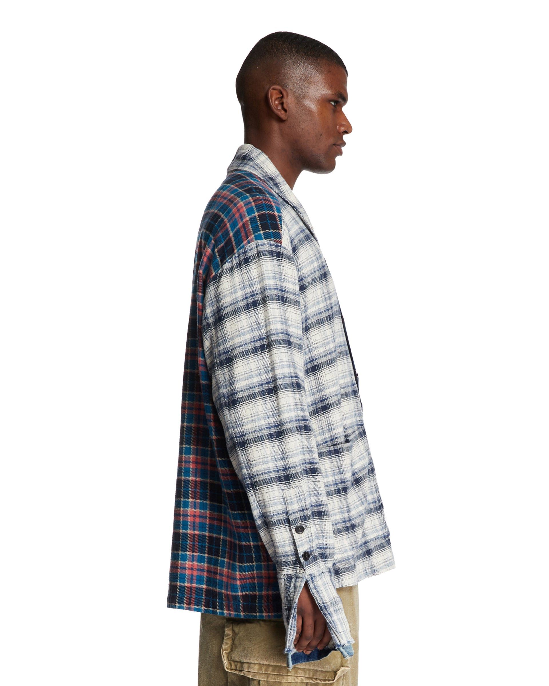 Greg Lauren $1050 Greg Lauren Mixed Plaid Shawl Collar Boxy Jacket Size US L / EU 52-54 / 3 - 3 Thumbnail