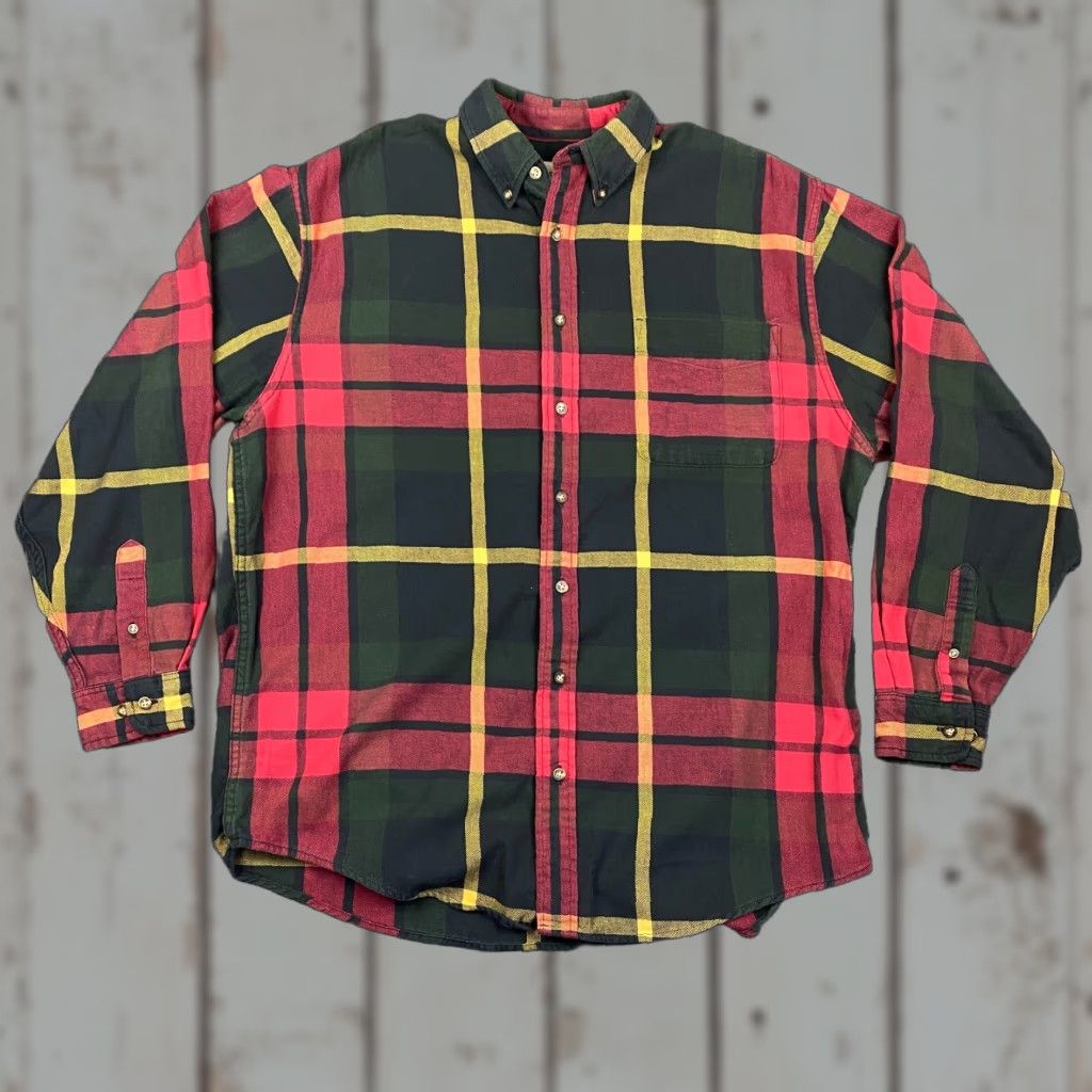 Eddie Bauer VINTAGE Eddie Bauer Flannel Plaid Shirt Long Sleeve Button Down L Tall Red Green Shirt Mens Casual 90s Dad Nature Outdoor USA Size US L / EU 52-54 / 3 - 1 Thumbnail