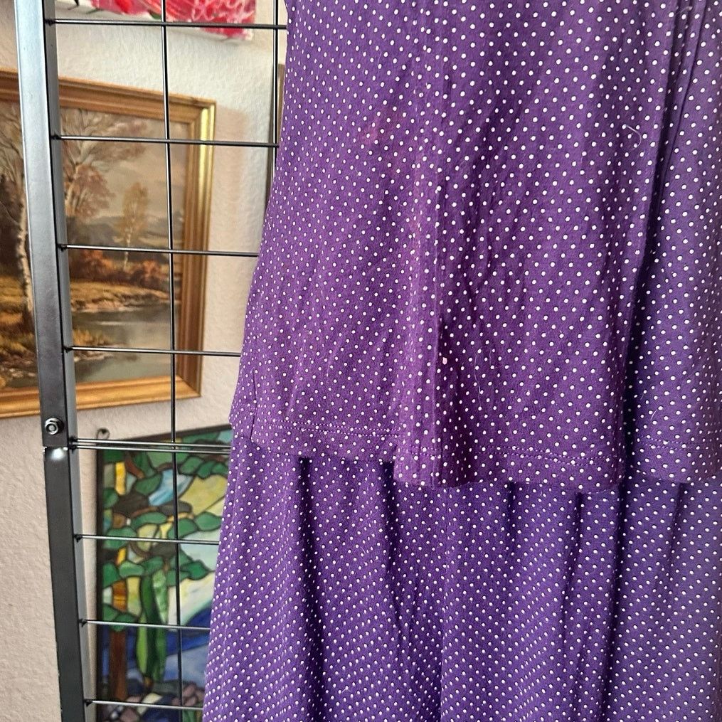 Other no brand purple and white polka dot sleepwear pajama set Size ONE SIZE - 2 Thumbnail
