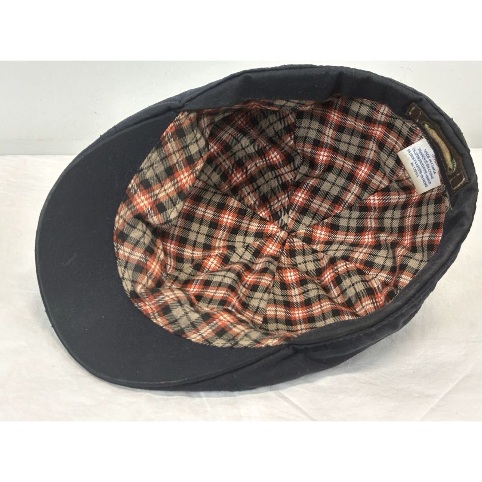 Vintage UNBRANDED Newsboy Flat Cap One Size OSFM Black Navy Plaid Lining Classic Mens Size ONE SIZE - 6 Thumbnail