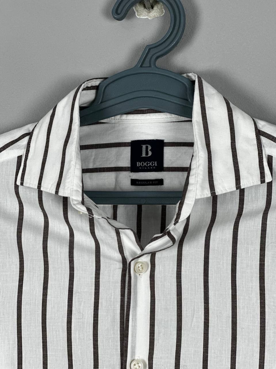 Boggi Boggi Milano Luxury Striped Long Sleeve Shirt Size US S / EU 44-46 / 1 - 4 Thumbnail