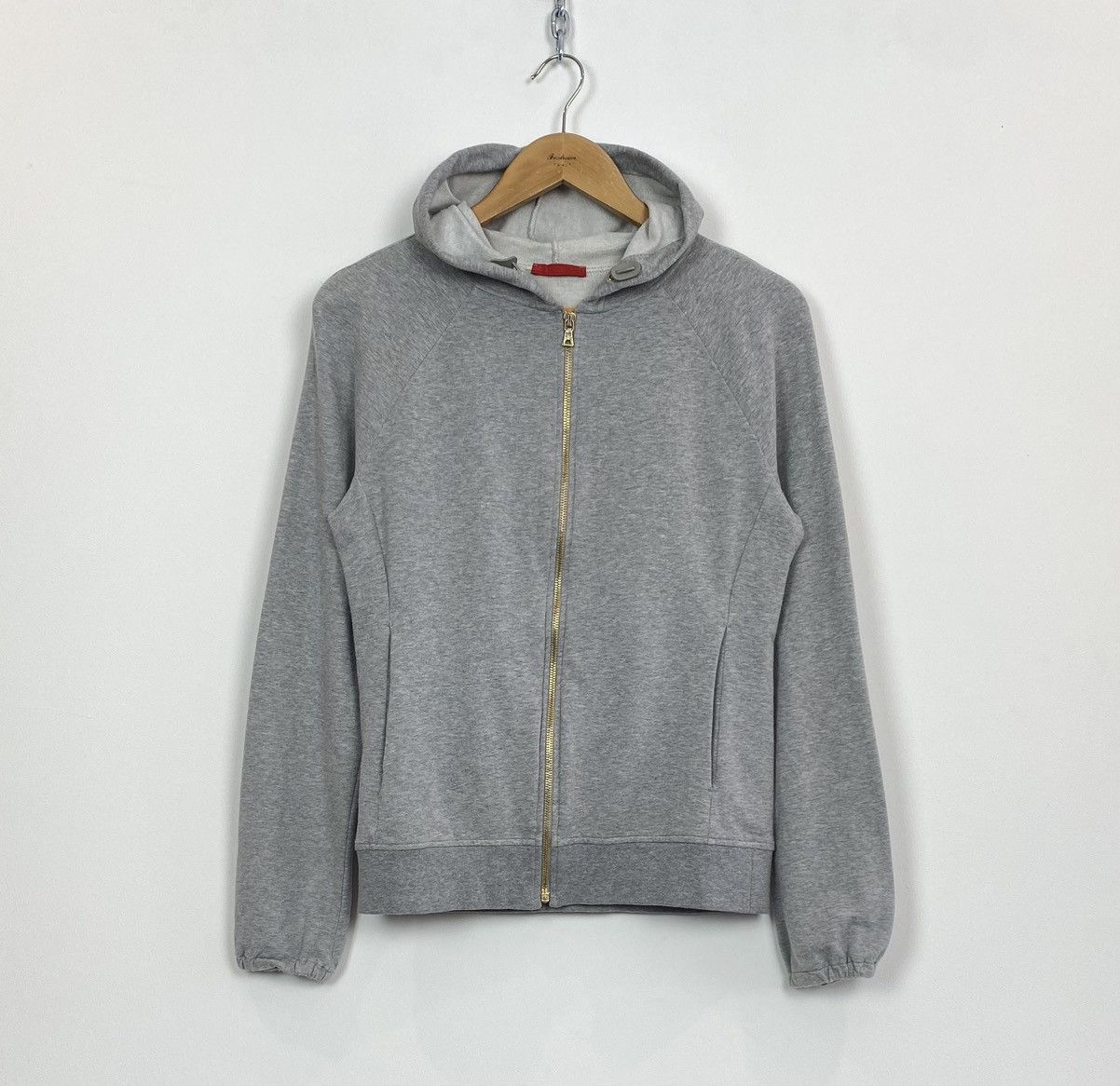image of Vintage Luxury Prada Full Zip Long Sleeve Hoodie Womens Size M in Grey