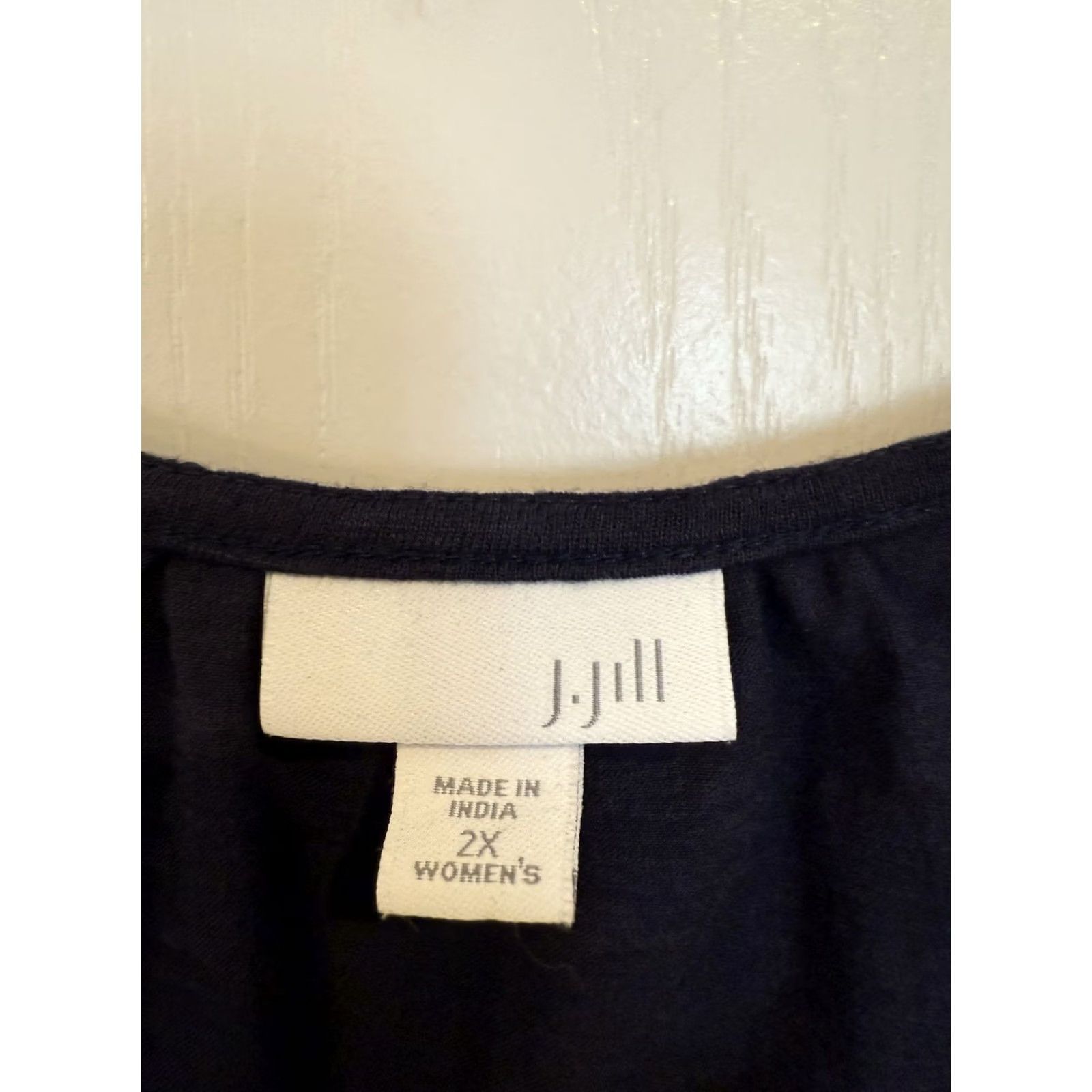 J. Jill J.Jill Blouse Shirt for Women 2X Plus Heather Blue 3/4 Sleeve Scoop Neck Cotton Blend Solid Size XXL / US 16-18 / IT 52-54 - 4 Thumbnail