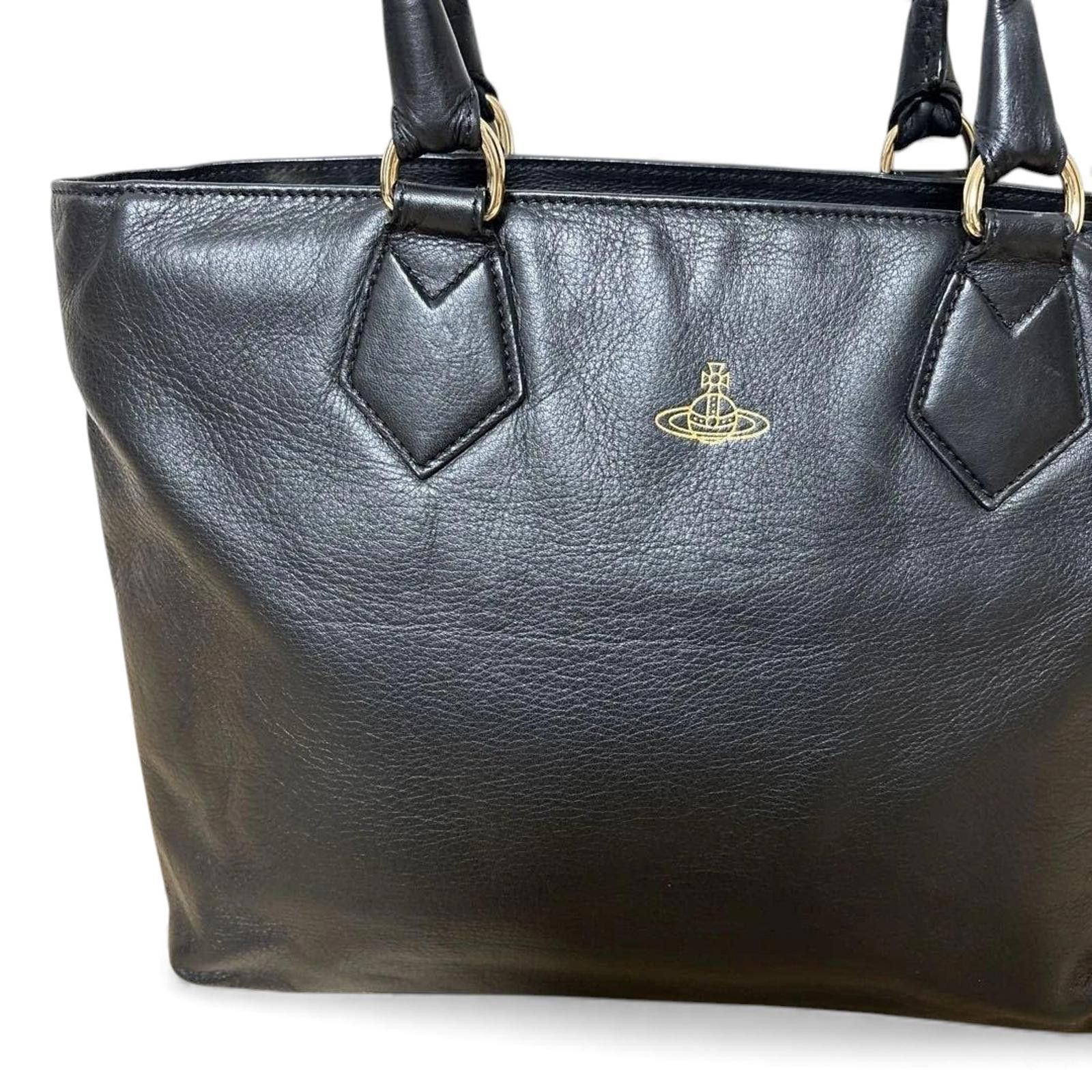 Vivienne Westwood Vivienne Westwood - Black Leather Tote Bag Size ONE SIZE - 2 Thumbnail