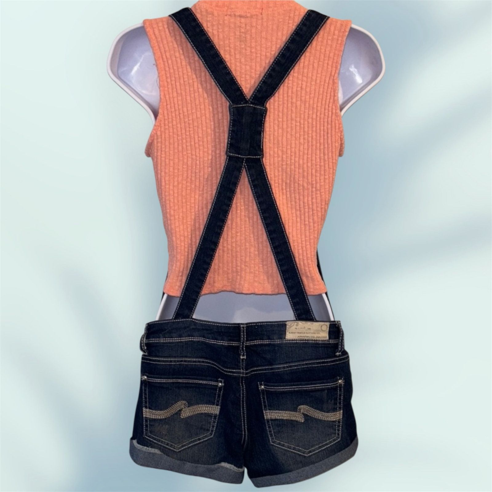 Almost Famous Almost Famous Denim Overall Shorts Size Small Size 30" / US 8 / IT 44 - 5 Thumbnail