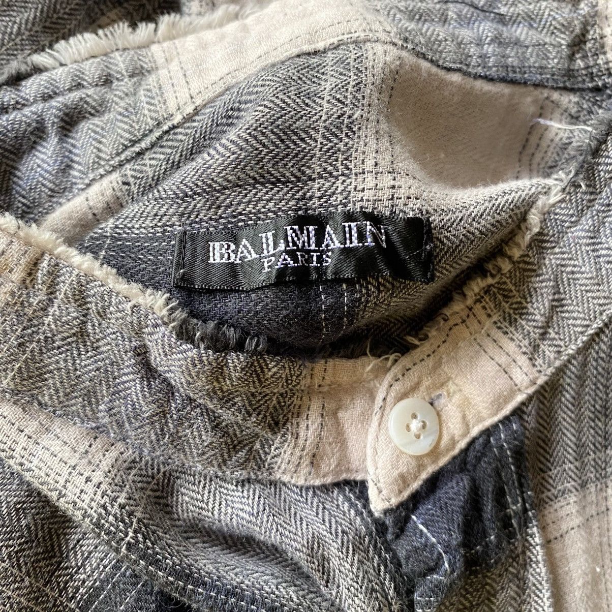 Balmain BALMAIN Gray-Black Plaid Ruffle Sleeve Shirt Size M / US 6-8 / IT 42-44 - 23 Thumbnail