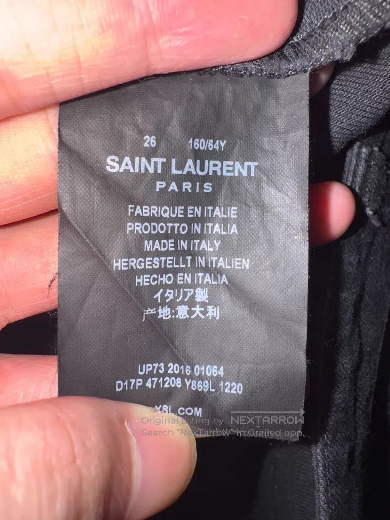 Saint Laurent Paris Saint Laurent Paris Embroidered Slogan Faded Patchwork Den Size US 26 / EU 42 - 6 Thumbnail