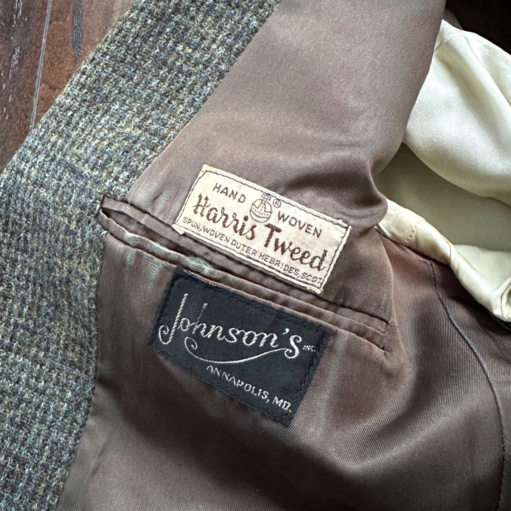Harris Tweed Vintage Harris Tweed Men's Blazer Jacket 42 Wool Single-Breasted Gray 70s Sports Size 42R - 3 Thumbnail