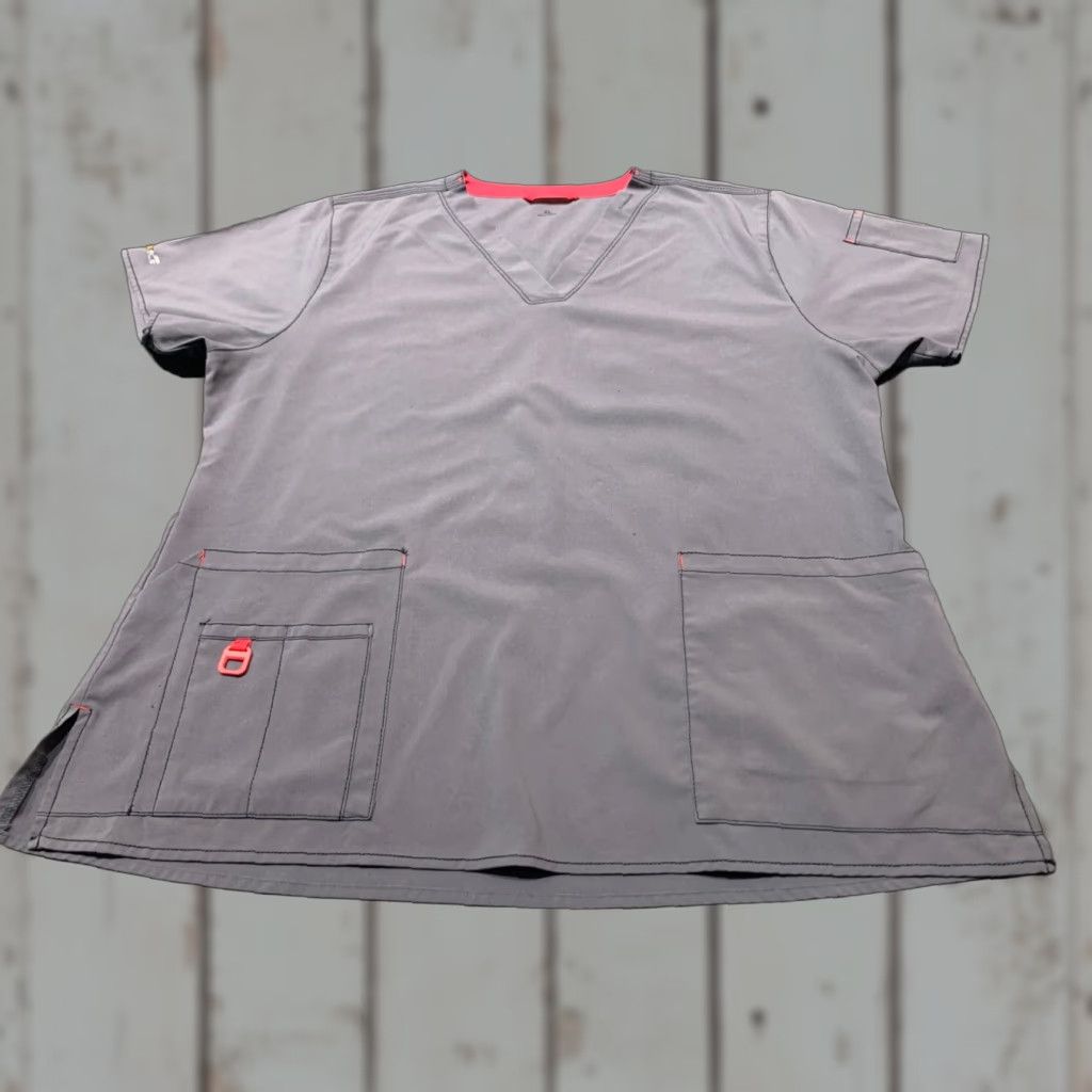 Carhartt VINTAGE Carhartt Scrub Top Force V-Neck Gray Solid Nursing Work Women’s XL Size XL / US 12-14 / IT 48-50 - 1 Thumbnail