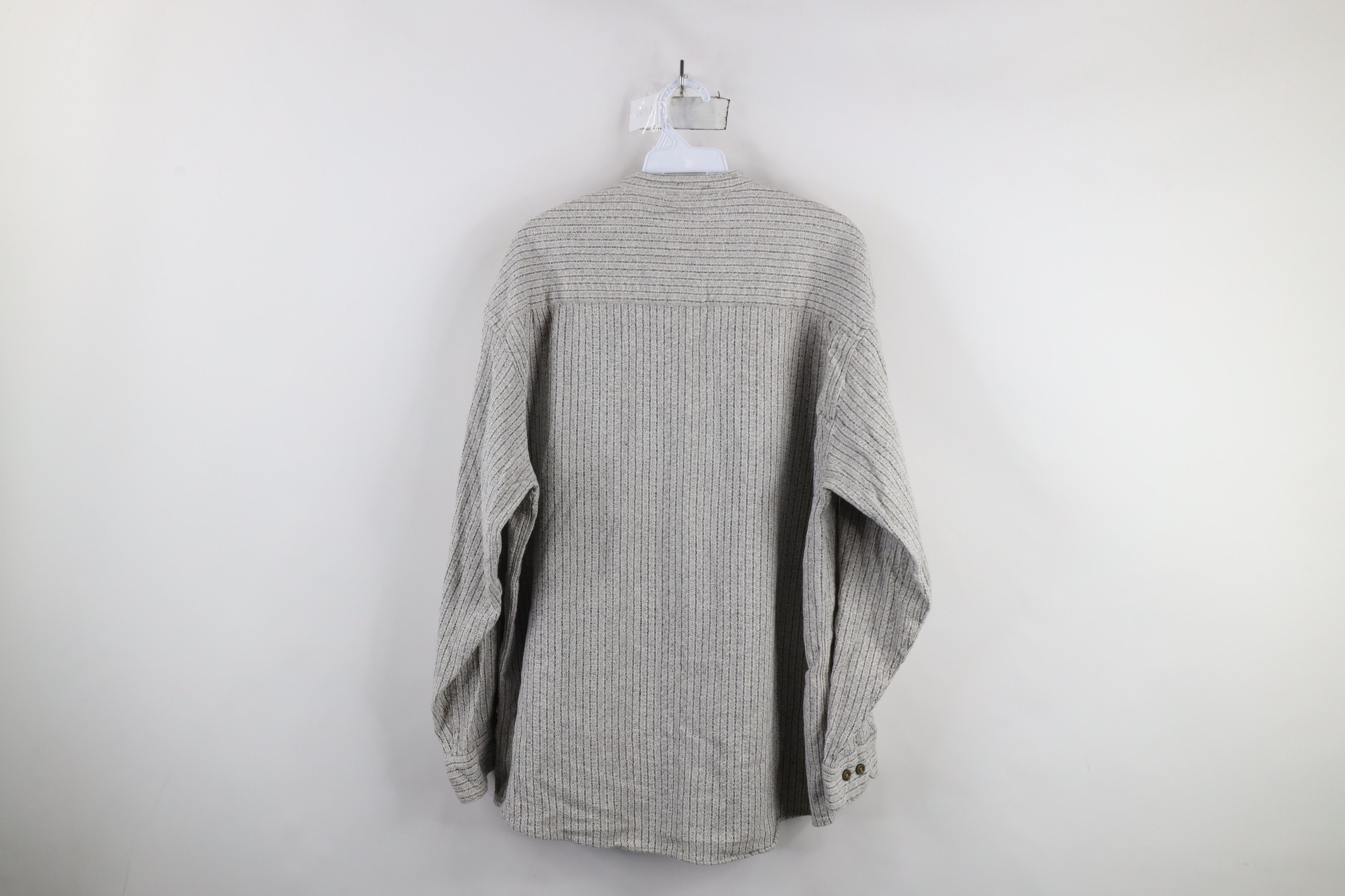 Pierre Cardin × Vintage Vintage 90s Pierre Cardin Flannel Band Collar Button Shirt Size US L / EU 52-54 / 3 - 7 Thumbnail