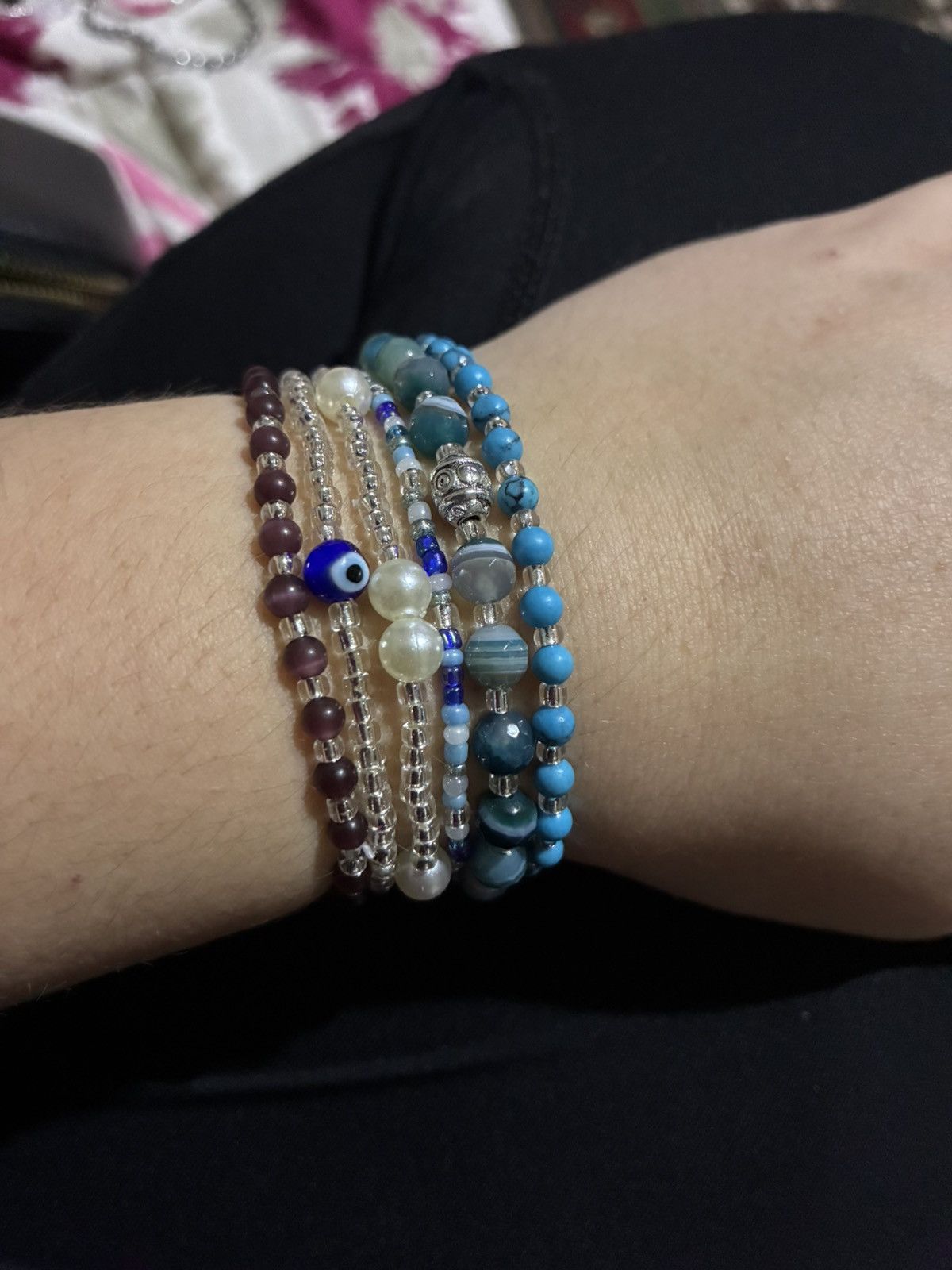 Other Blue and boho beaded bracelet stack Size ONE SIZE - 1 Preview