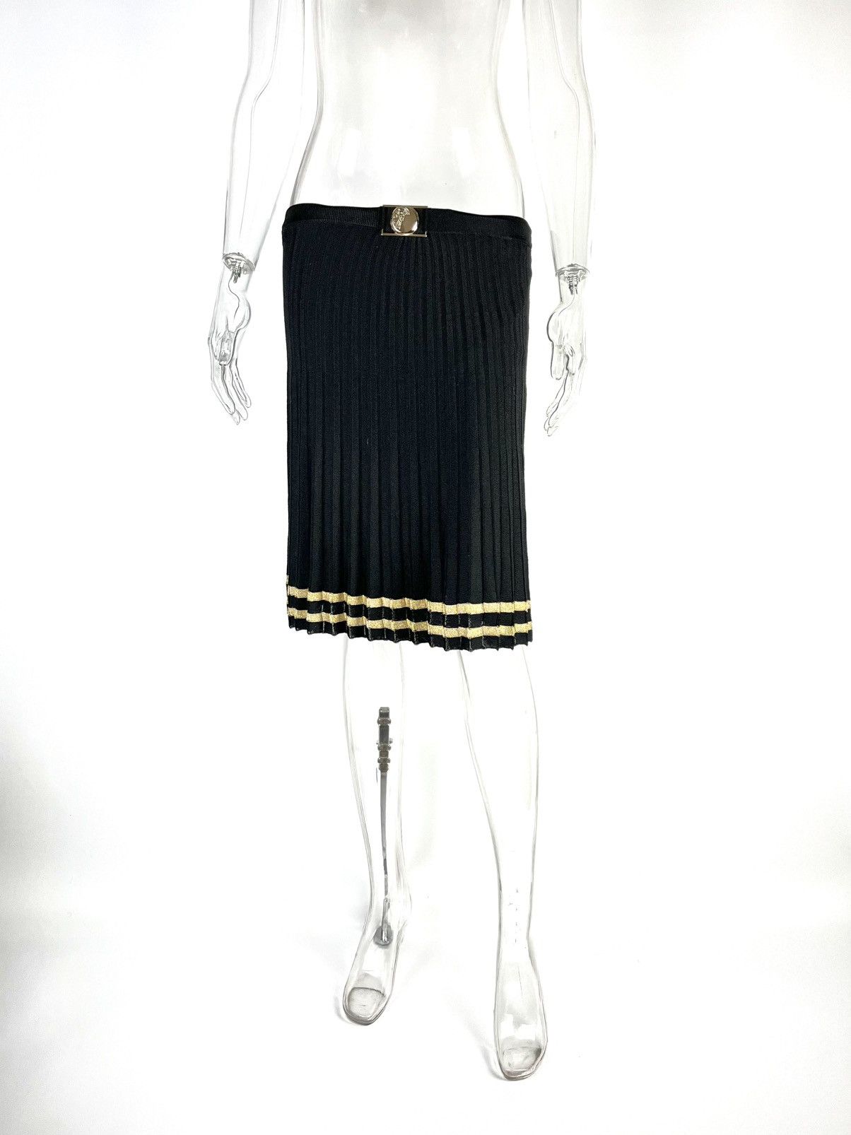 【関税&送料込】Versace Two-Tone Virgin Wool Blend Mini Skir Versace Two-tone Virgin Wool Blend Mini Skirt | italist