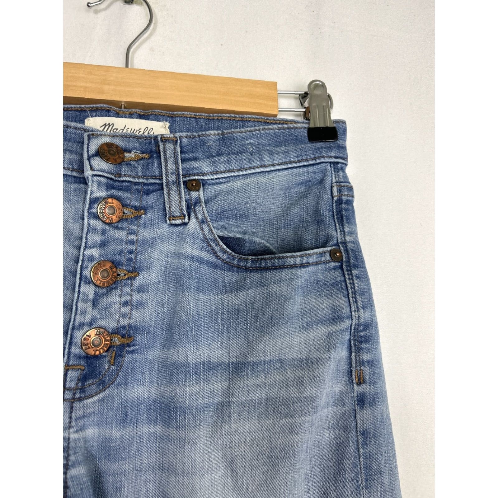 Madewell Madewell Jeans Skinny Crop 26 27 Light Blue Wash High Rise Button Fly Women 9” 9" High Riser Crop Skinny Jeans Size 26" / US 2 / IT 38 - 5 Thumbnail