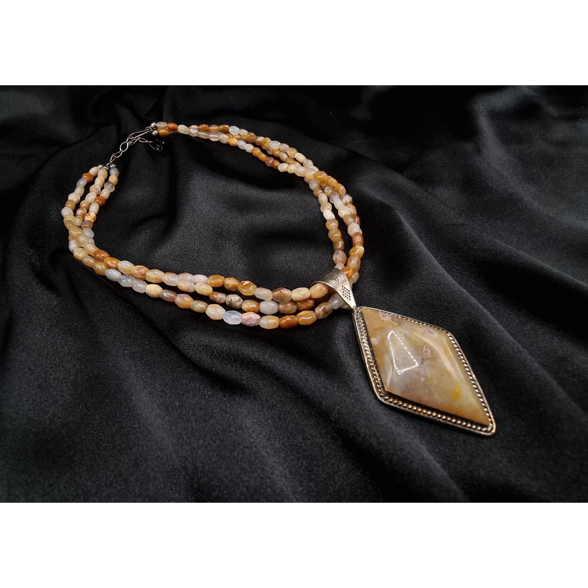 Vintage Jay King Mine Finds Agate & Sterling Silver Multi-Strand Nec Size ONE SIZE - 2 Thumbnail