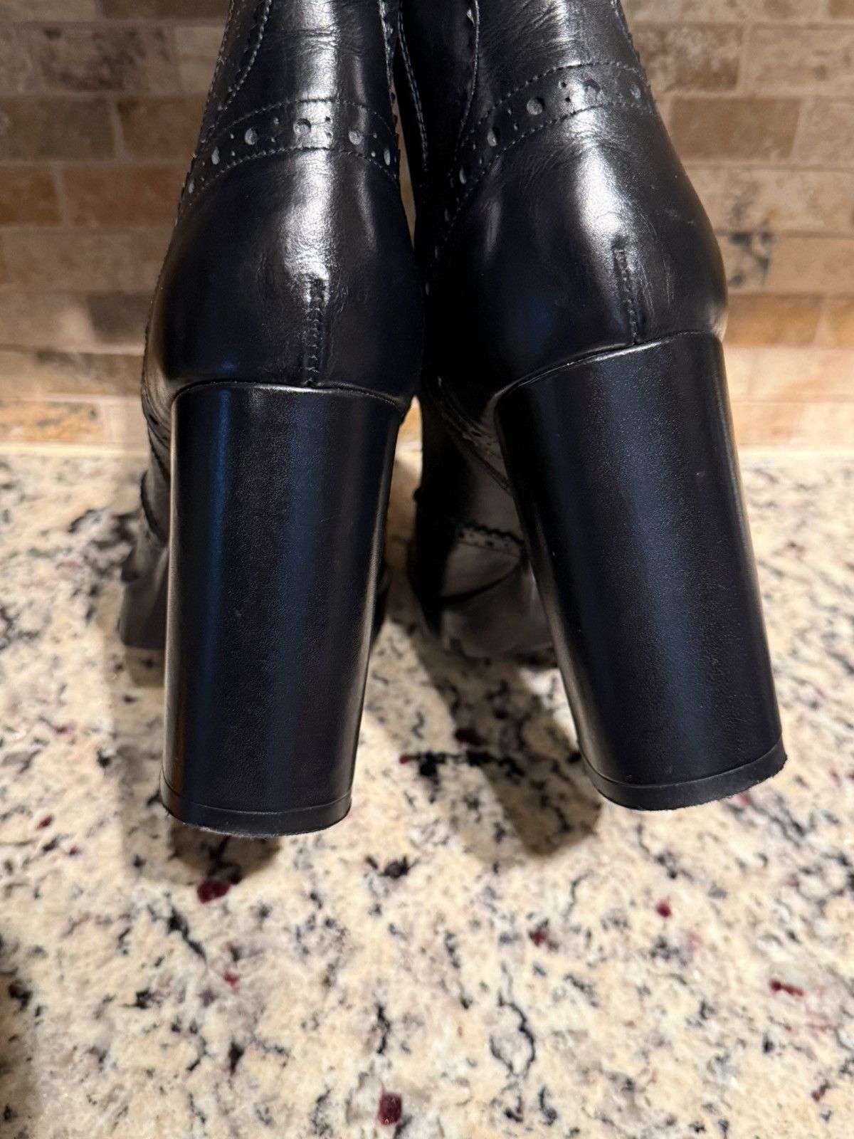 Zara Black Leather Ankle Boots Zara Size US 8.5 / IT 38.5 - 4 Thumbnail