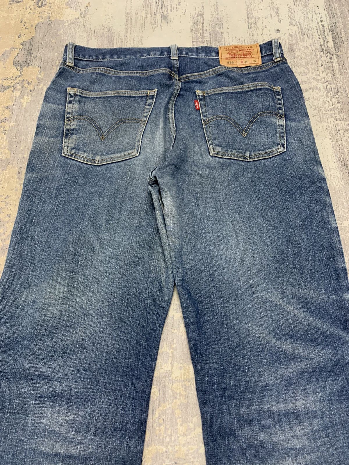 Levi's Levi's 533 Loose Straight Fit Denim Jeans Indigo Stone Wash Size US 35 - 15 Thumbnail