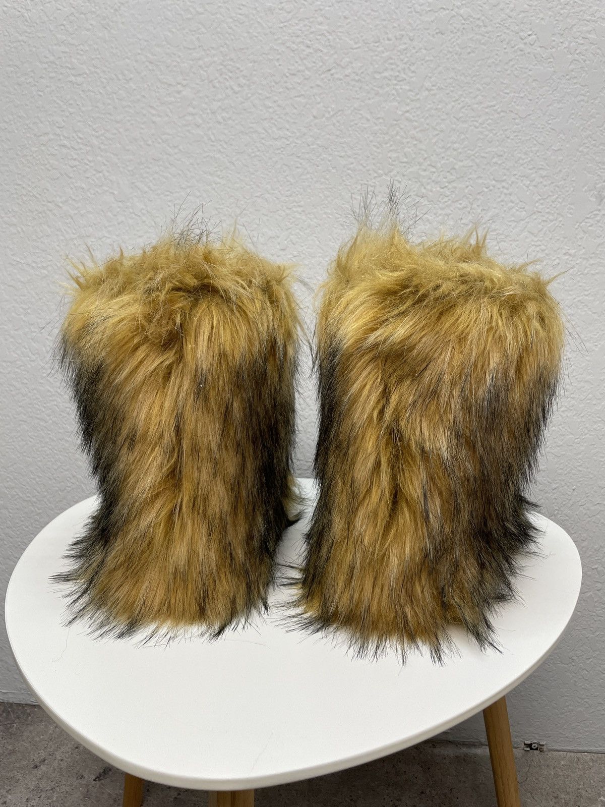 If Six Was Nine Vintage Y2K Balenciaga Style Fur Faux Leather Biker Boots Size US 9 / EU 42 - 5 Thumbnail