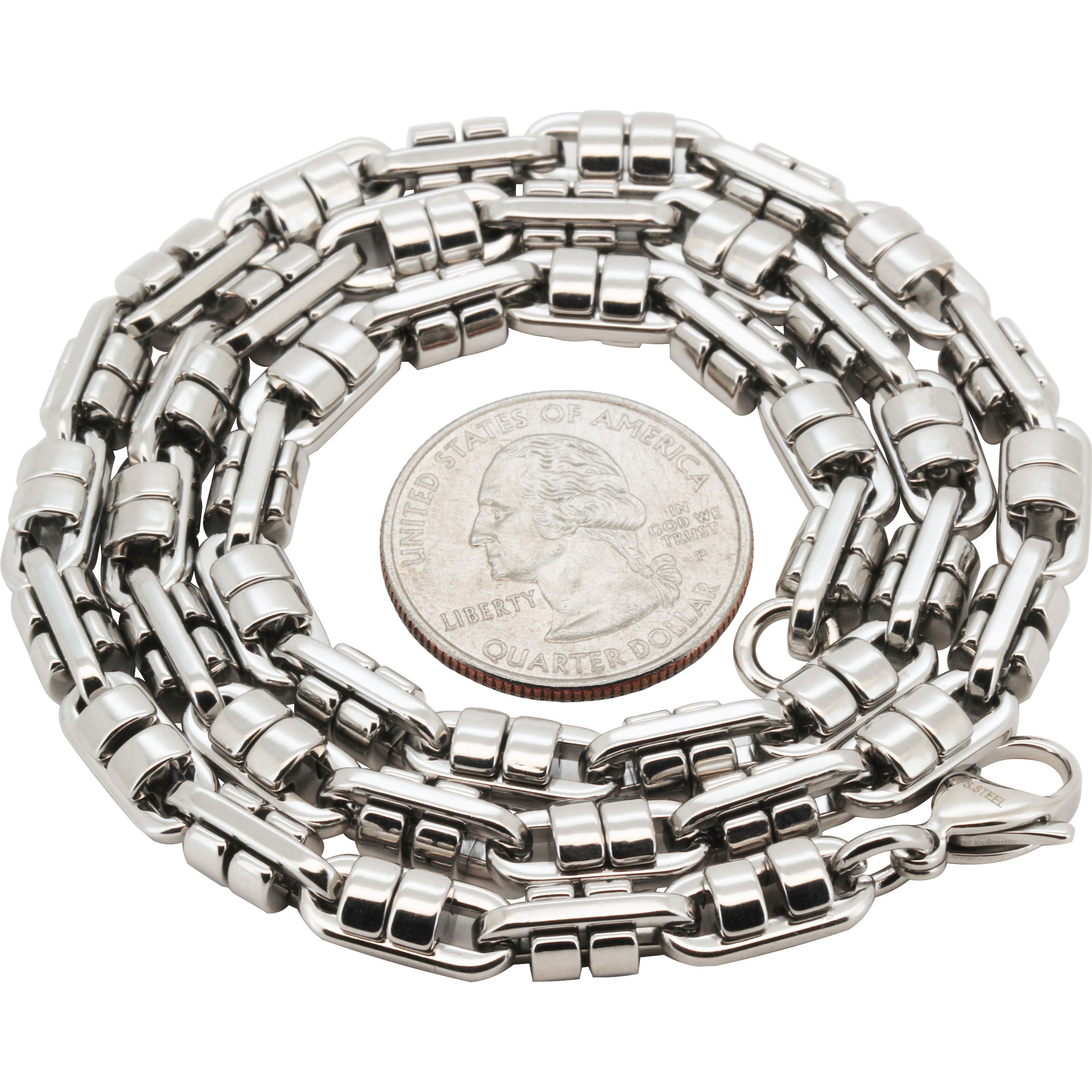 Other 316L Stainless Steel 6mm Barrel Link Chain Necklace 20” Size ONE SIZE - 2 Thumbnail