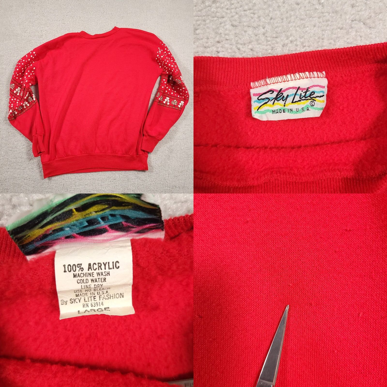 Vintage VINTAGE Grandma Christmas Sweater Teddy Bear Womens Large Red Acrylic USA Made Sweater Pullover Knit Mens? Womens Size L / US 10 / IT 46 - 8 Thumbnail