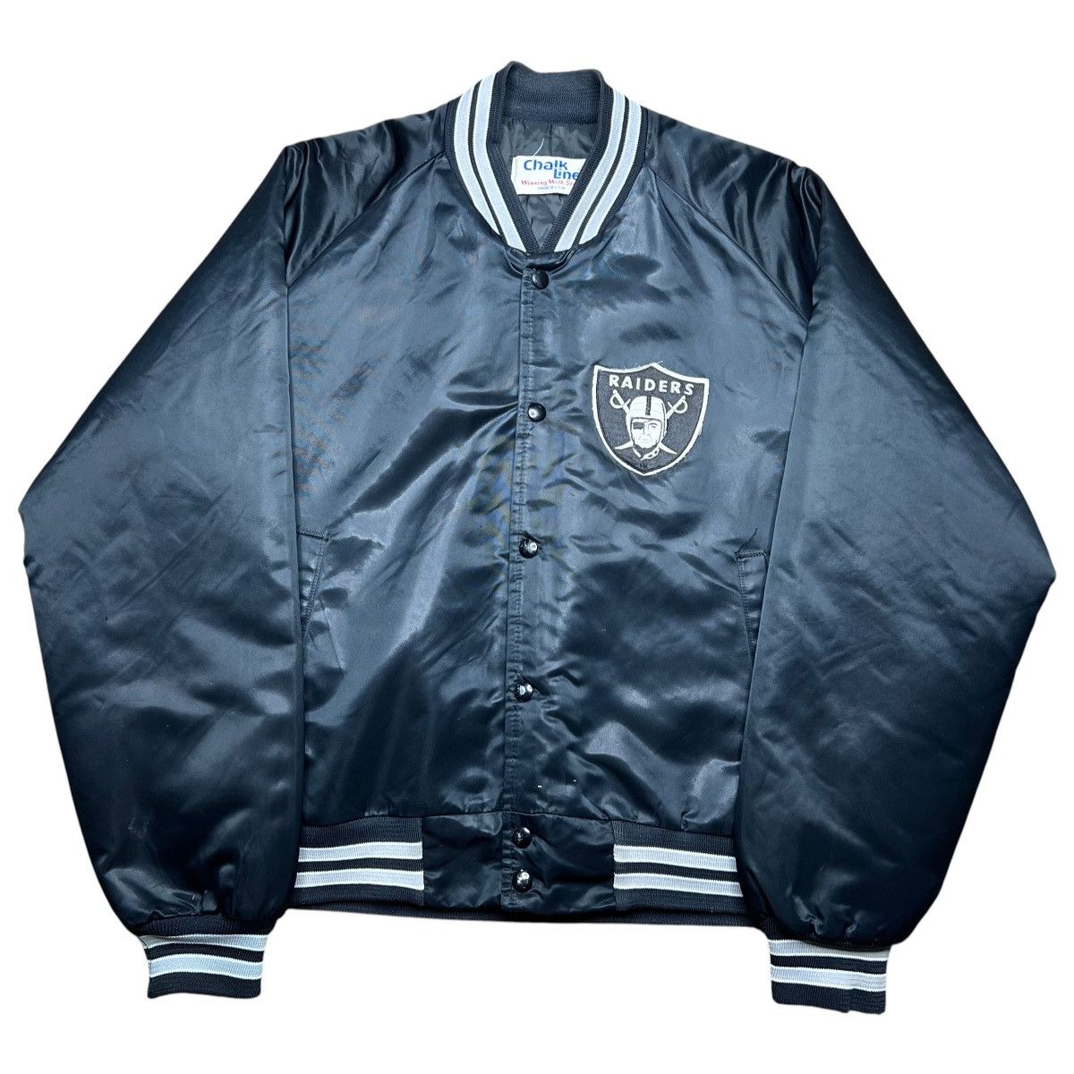 Chalk Line 1980s Raiders Shield Football Chalk Line Satin Bomber Jacket Size US L / EU 52-54 / 3 - 1 Thumbnail