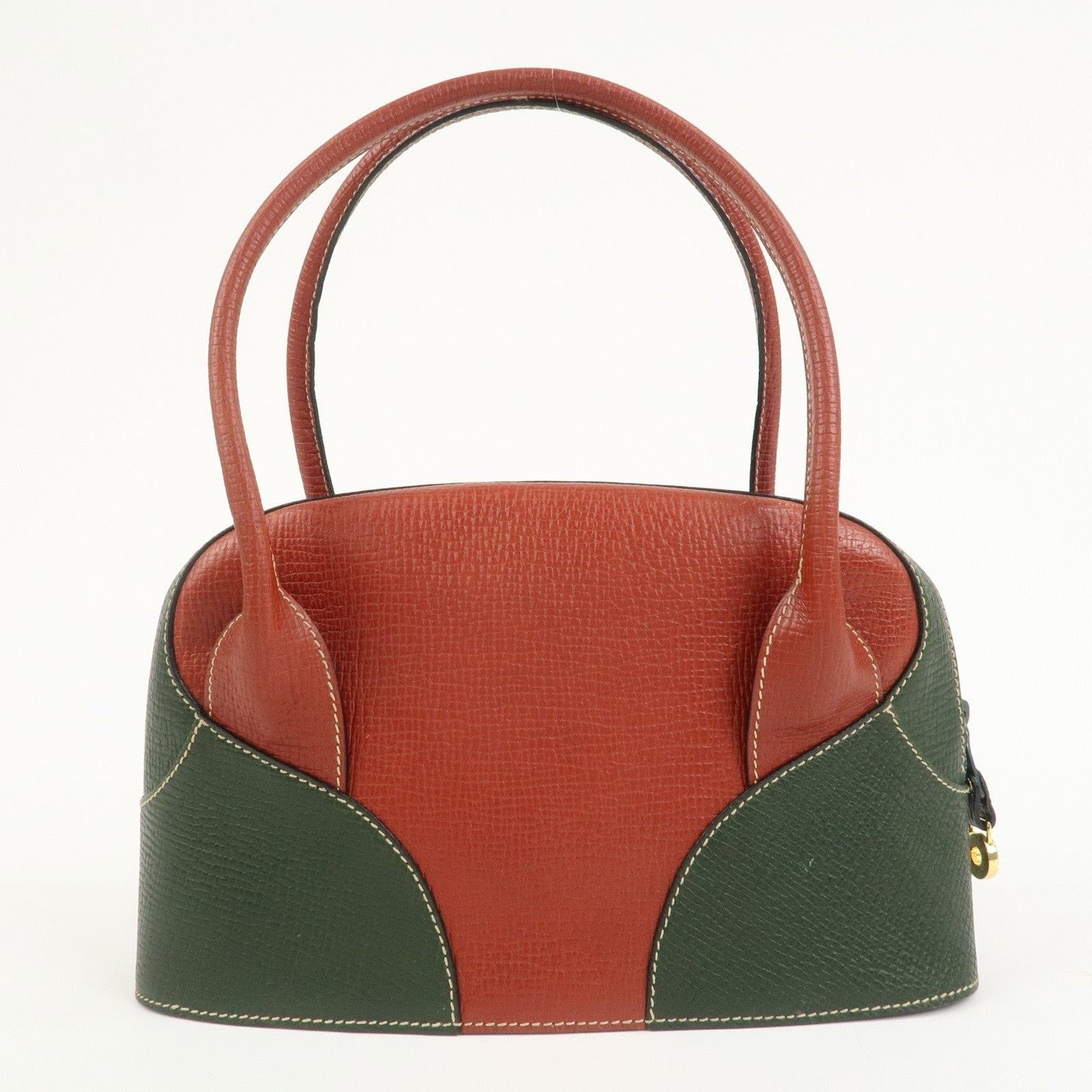 Loewe Loewe Embossed Leather Shoulder Bag Brown and Green Size ONE SIZE - 2 Thumbnail