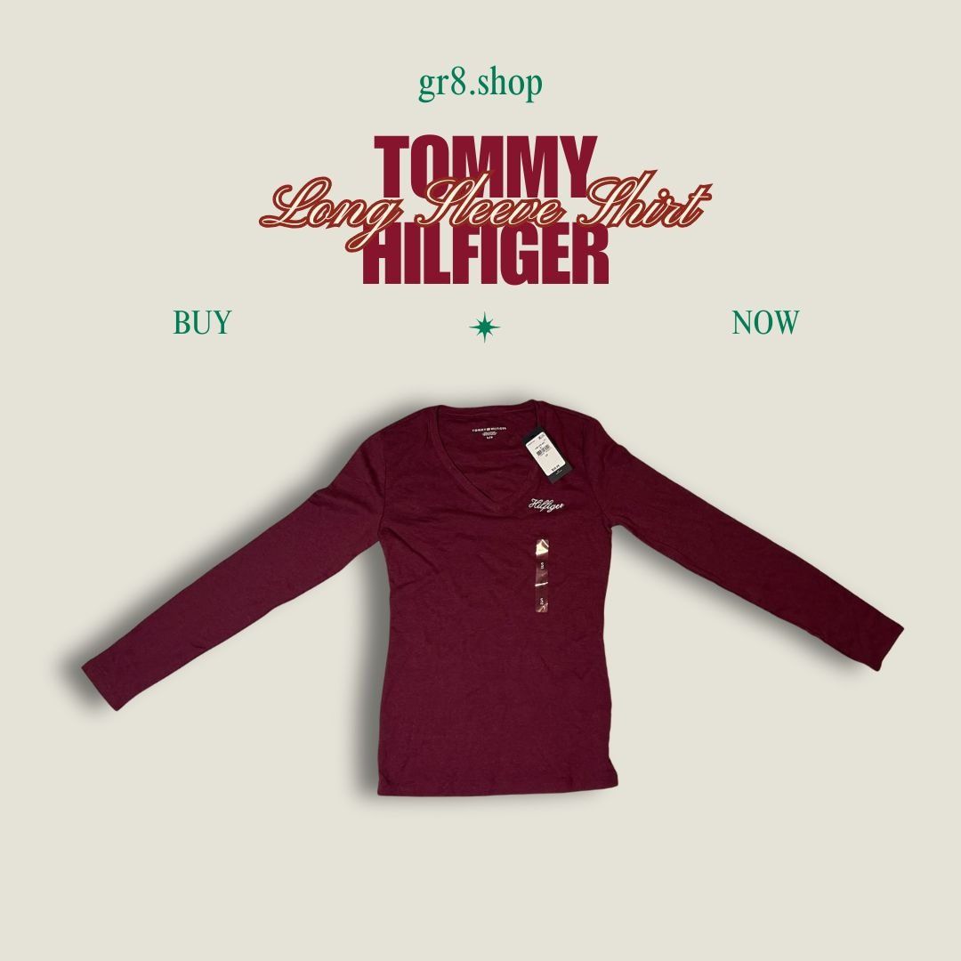 Other Tommy Hilfiger Womens Long Sleeve Maroon Shirt Size S Cotton Size S / US 4 / IT 40 - 1 Thumbnail