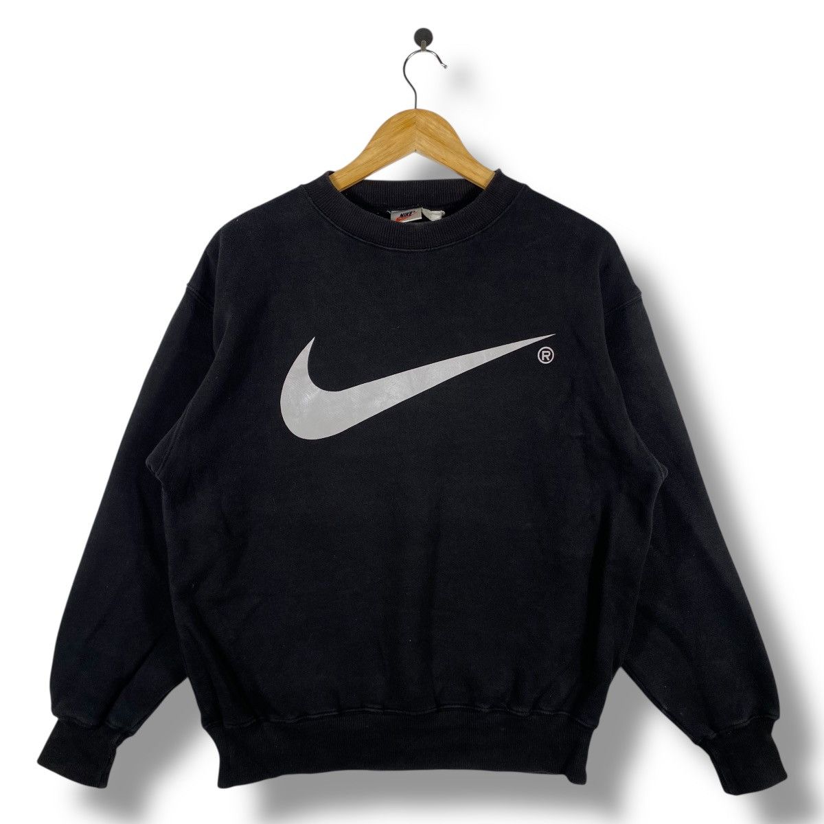 Nike Vintage 90's NIKE Big Swoosh Crewneck Sweatshirt Size US M / EU 48-50 / 2 - 1 Thumbnail