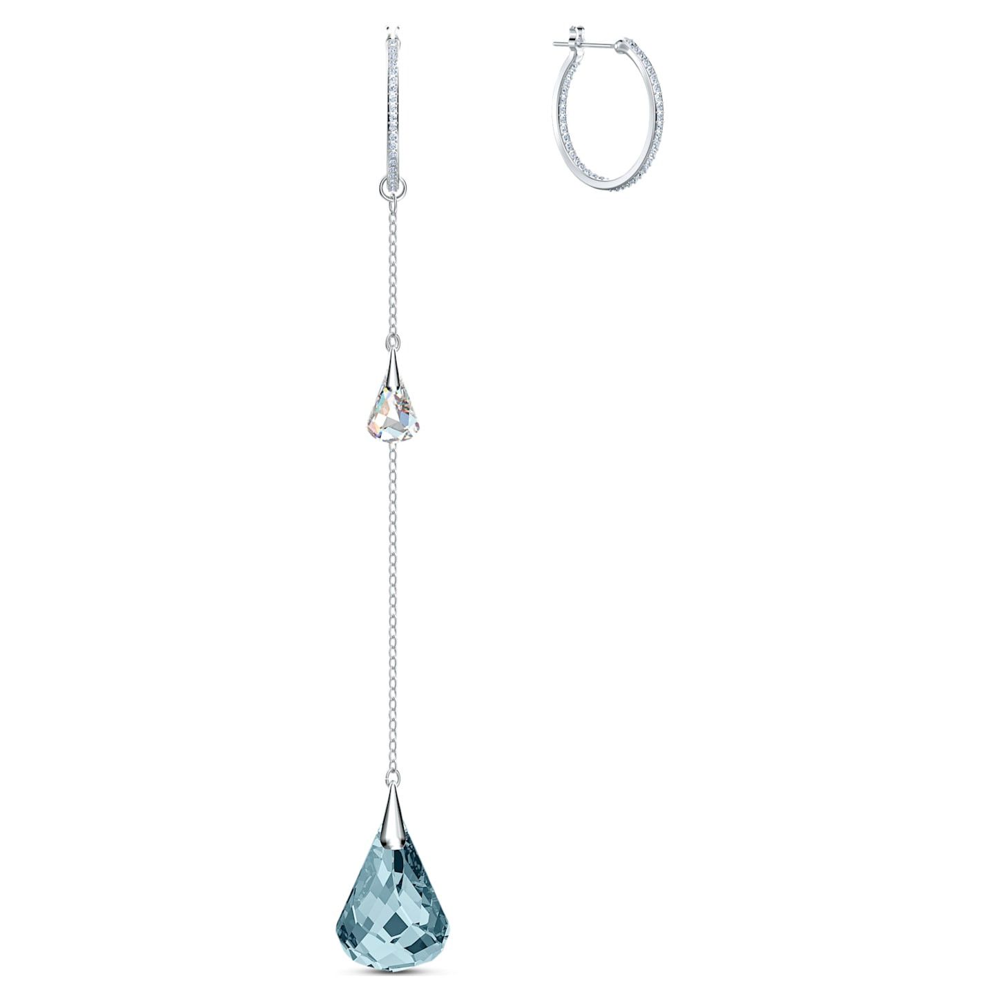 Swarovski Swarovski Spirit hoop pierced earrings Aqua, Rhodium plated Size ONE SIZE - 7 Thumbnail