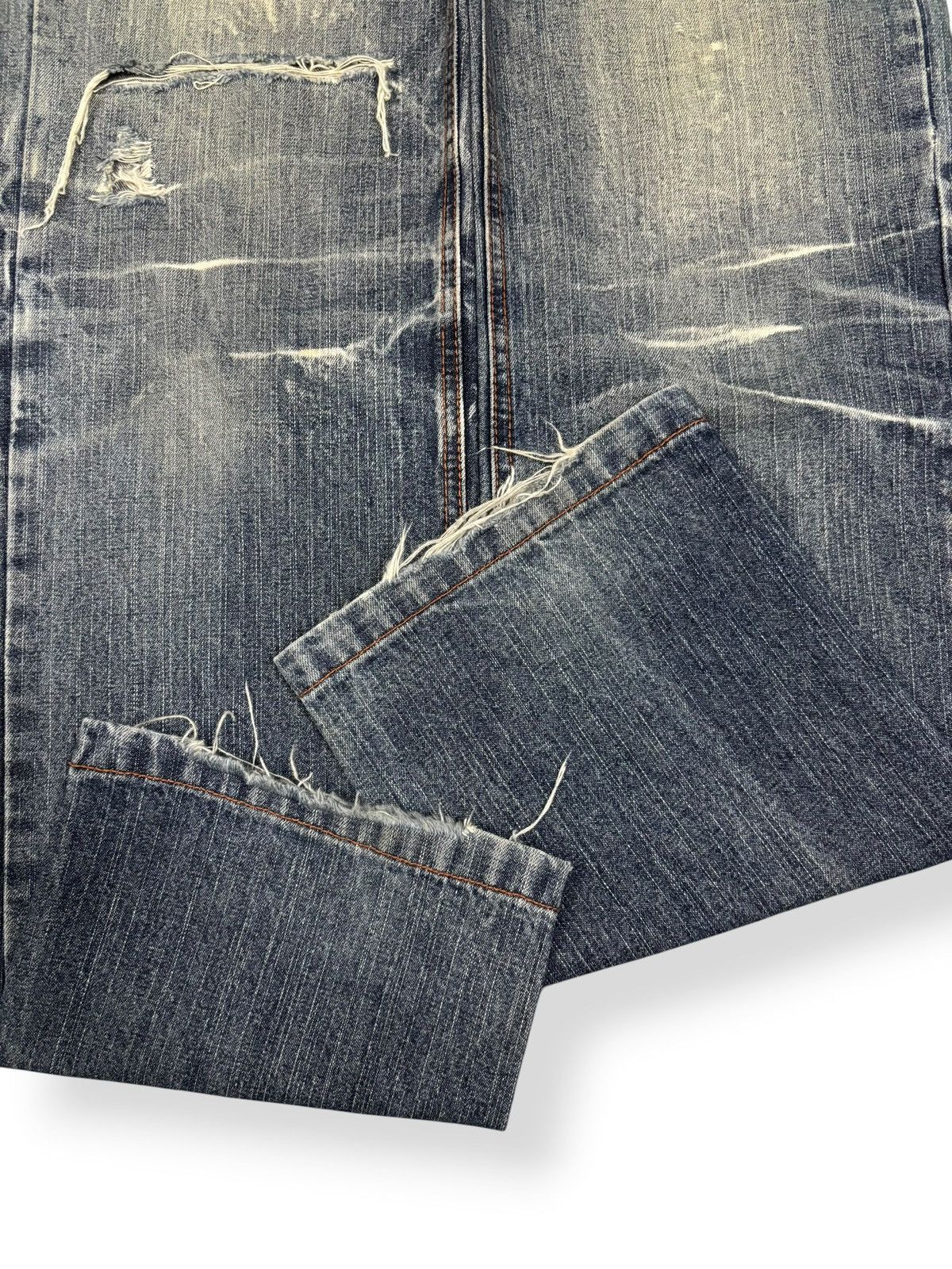 14th Addiction Vintage Lowbox Whiskers Mud Wash Distressed Grunge Jeans Size US 30 / EU 46 - 8 Thumbnail