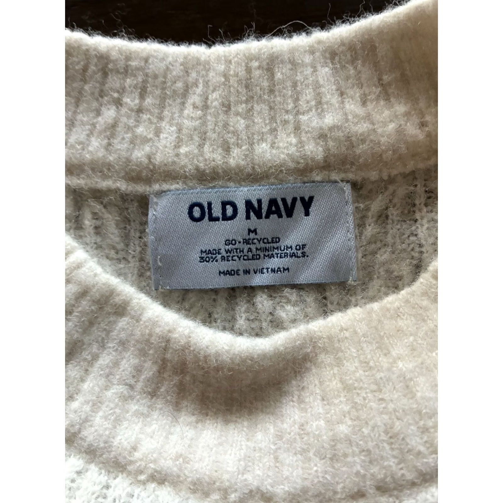 Old Navy Old Navy Womens Wool Blend Ruffle Cable Knit Cropped Sweater Cream M Pullover Crew Neck Short Sleeve? Size M / US 6-8 / IT 42-44 - 5 Thumbnail