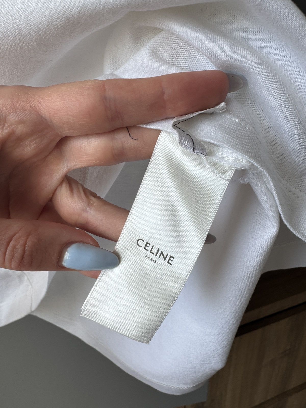 Celine Celine Logo Embroidered White T-Shirt Size S / US 4 / IT 40 - 5 Thumbnail
