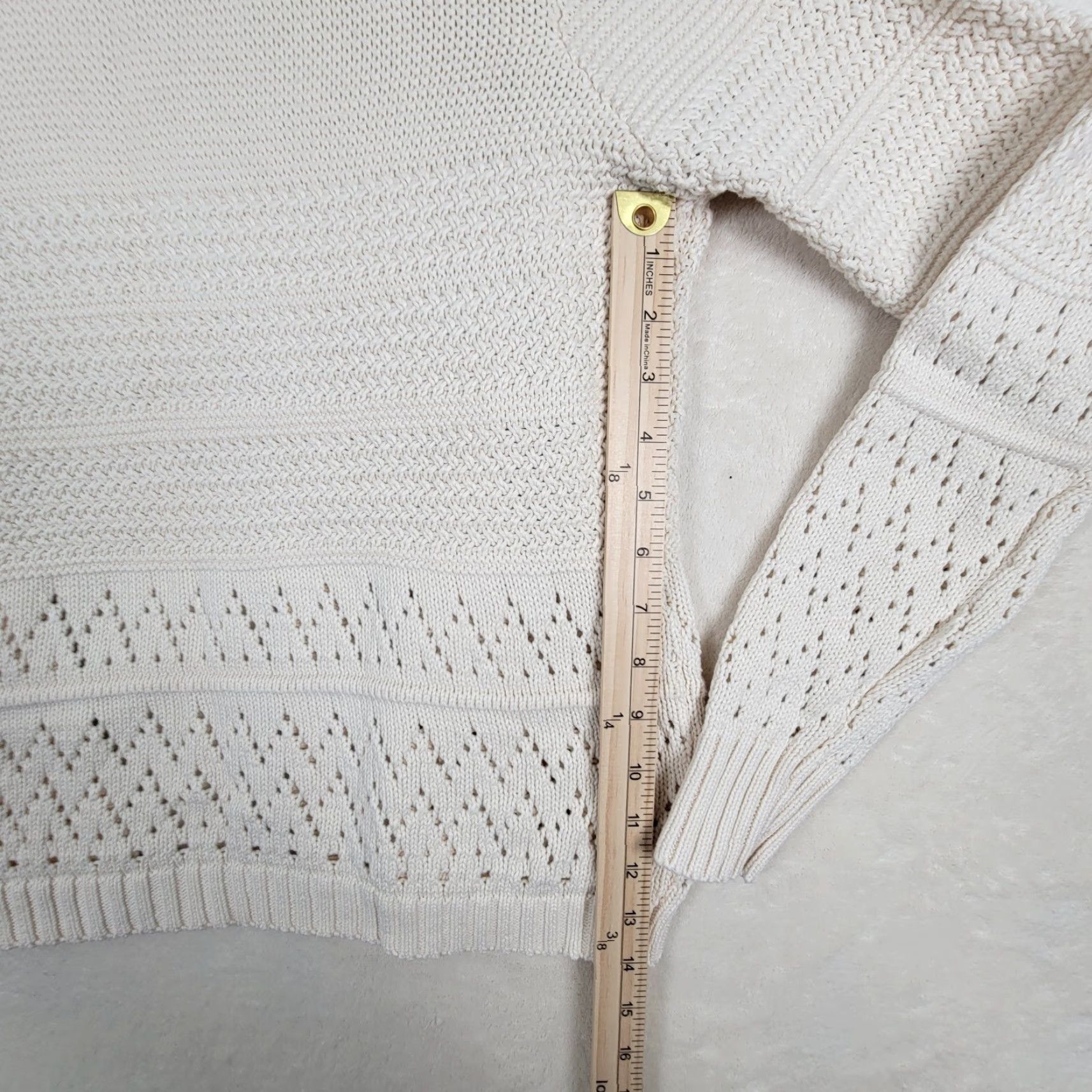 Vintage VINTAGE Woolovers Cardigan Womens M Ivory Sweater Cable Knit Long Sleeve 100% Wool Prep Size M / US 6-8 / IT 42-44 - 5 Thumbnail