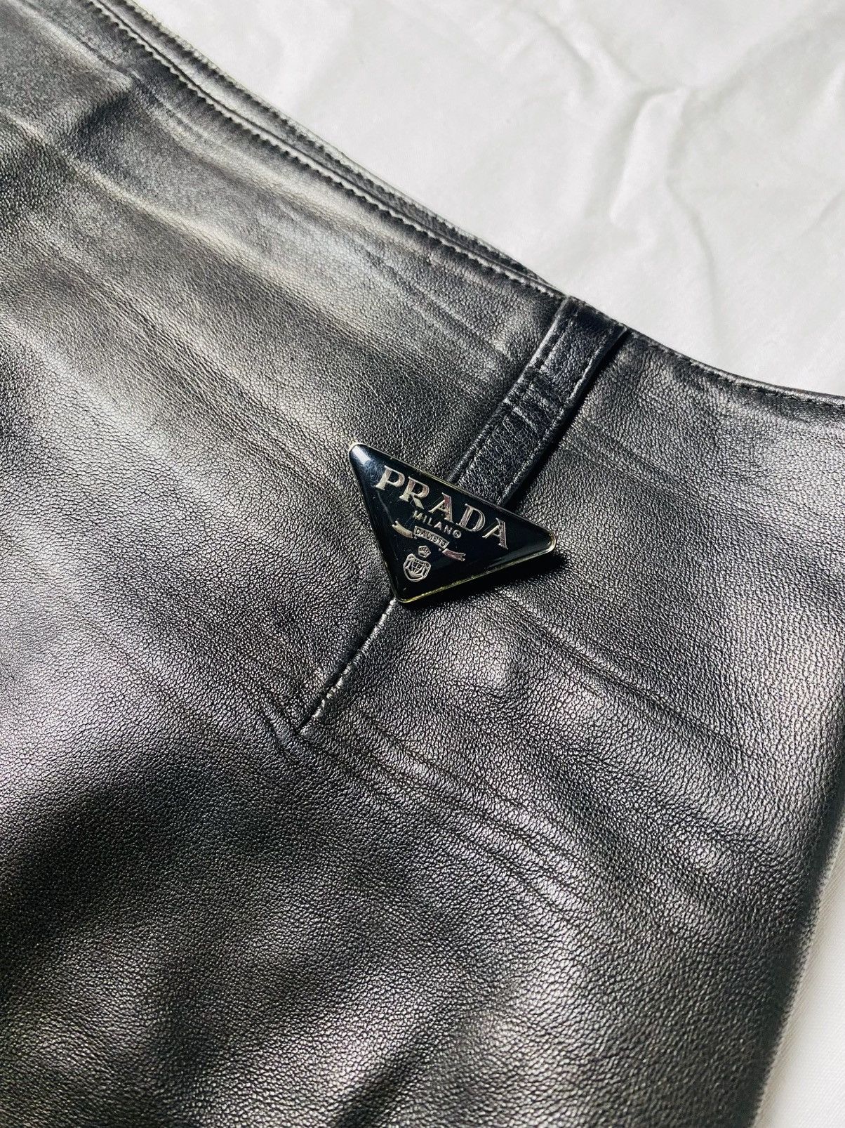 Prada Prade Leather skirt Size 30" / US 8 / IT 44 - 3 Thumbnail