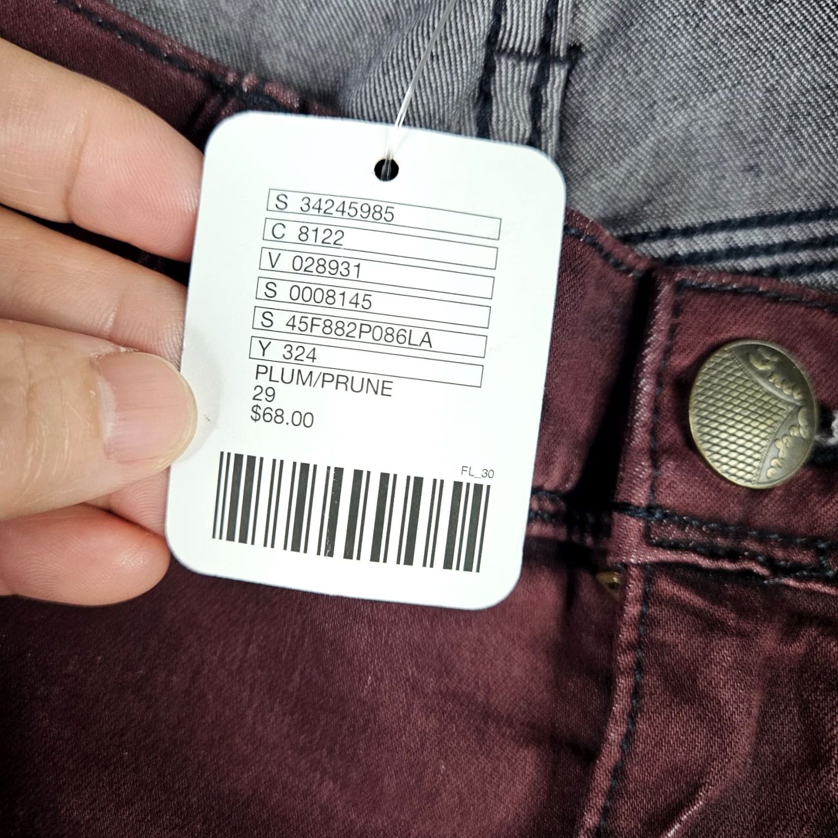 Free People Free People Jeans Women’s Purple Mid-rise Five pockets Size W29 Regular Fit Belted Denim Style Casual Mens Womens Size 29" - 4 Thumbnail