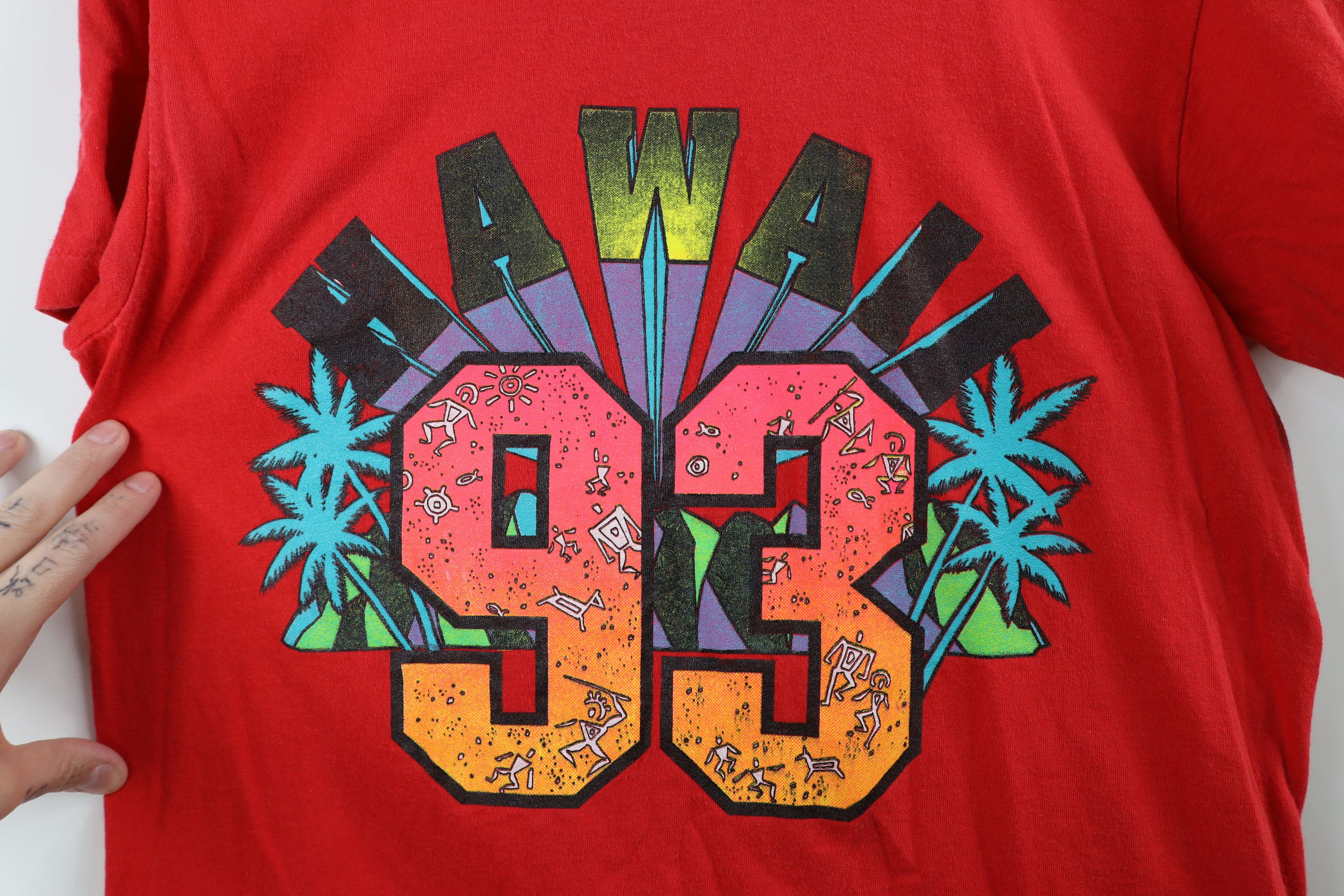 Vintage Vintage 90s Streetwear Hawaii Surfing T-Shirt Red USA Size M / US 6-8 / IT 42-44 - 4 Thumbnail