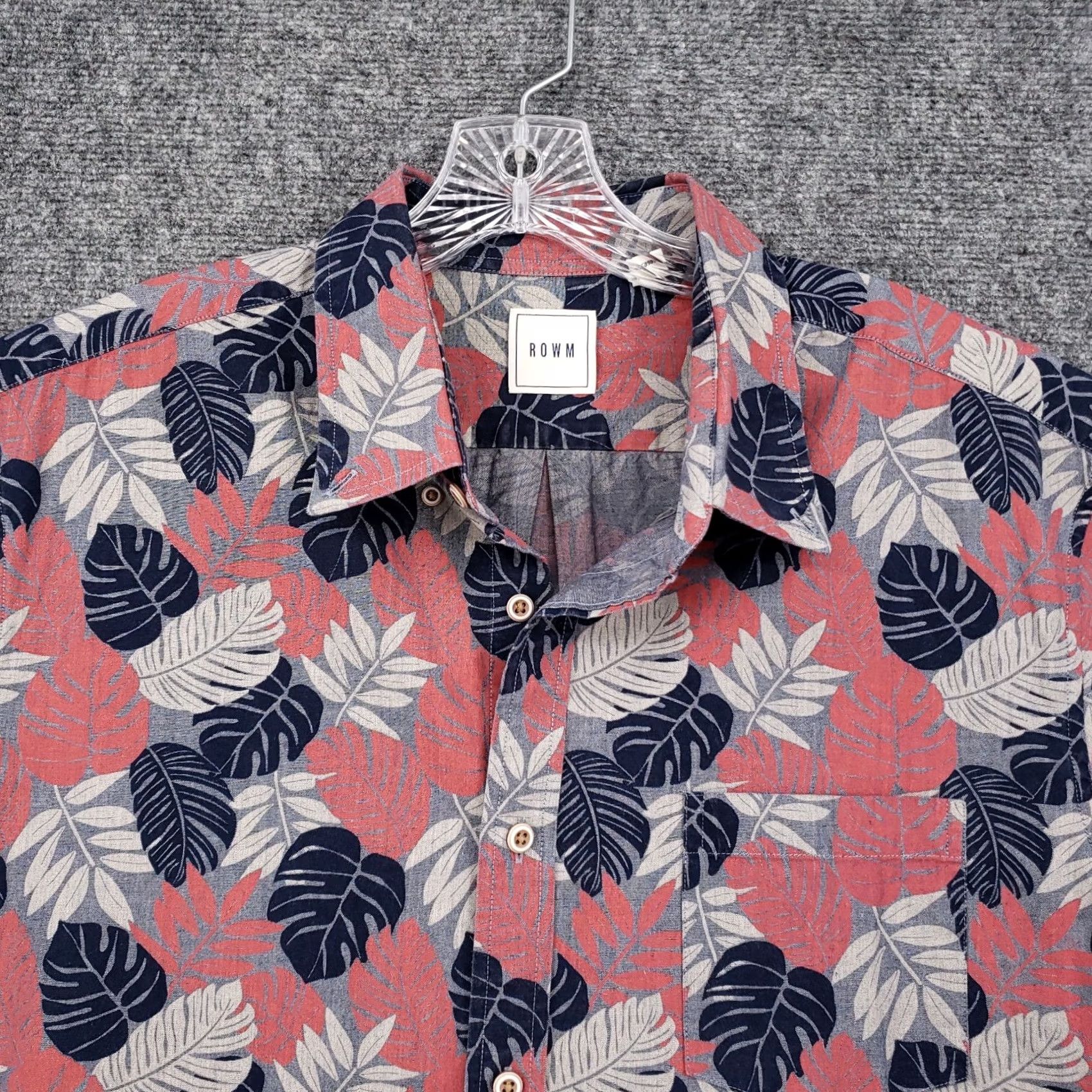 Vintage Rowm Button-Up Shirt Mens XL Red Hawaiian Floral Short Sleeve Pocket Shirt Size US XL / EU 56 / 4 - 3 Thumbnail