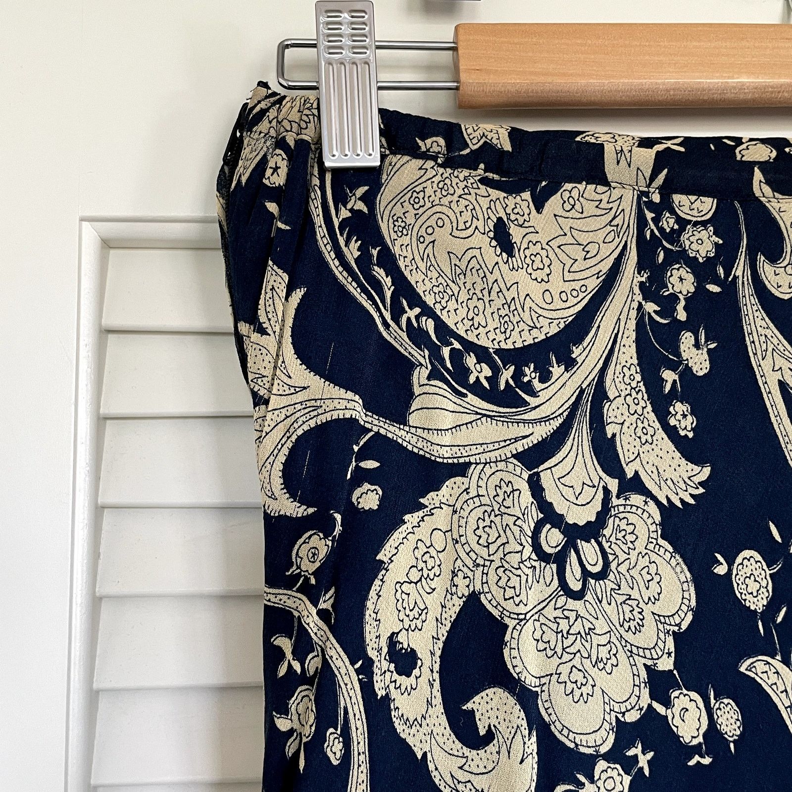 Other Vintage RJ Collection 100% Silk Paisley Lined Maxi Skirt Size 28" / US 6 / IT 42 - 8 Thumbnail