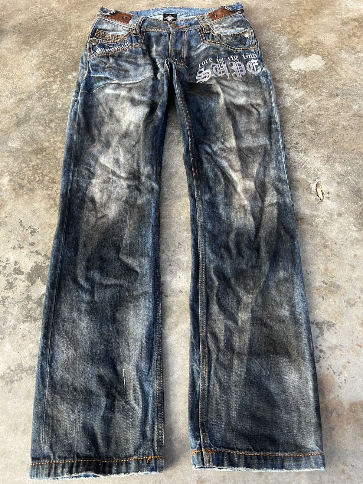 Pre-owned If Six Was Nine Vintage M.c.d Embroidery Punk Jeans