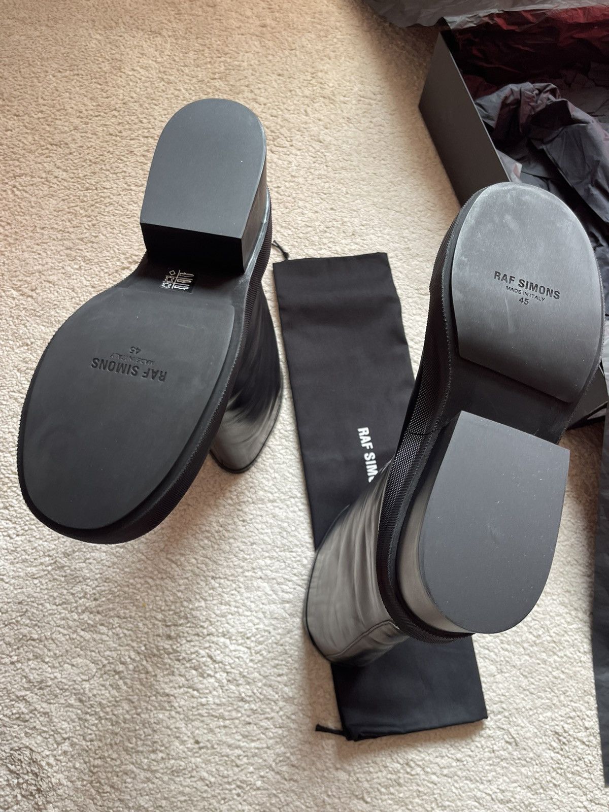 Raf Simons Black Heel Boots Size US 12 / EU 45 - 4 Thumbnail