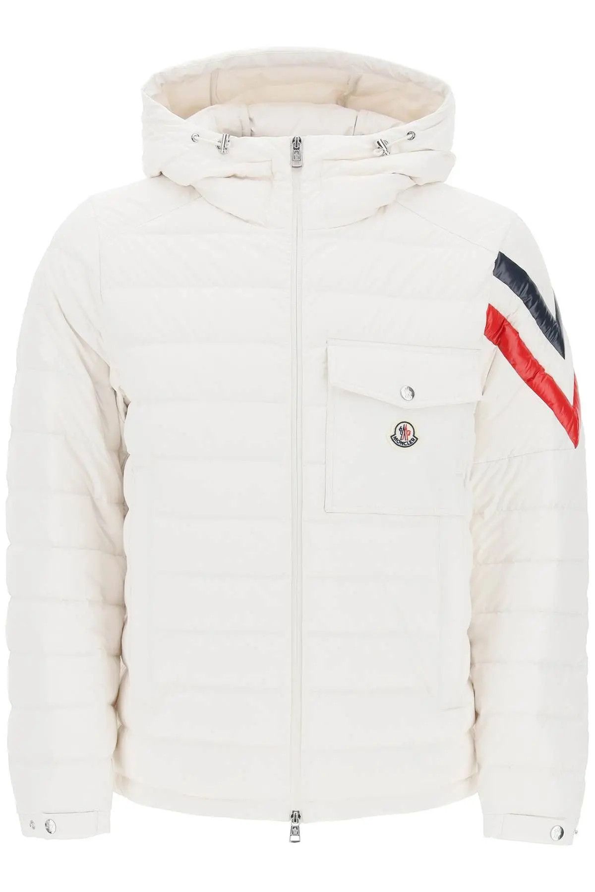 image of Moncler O1S22I1N0324 Berard Down Jacket In White, Men's (Size XL)