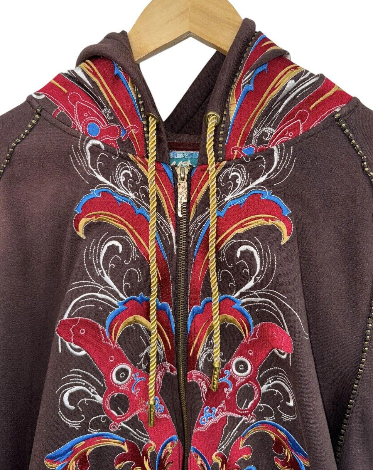 Designer Vintage Artful Dodger Y2K Brown Zip Up Hoodie 4XL Size US 44 / EU 60 - 2 Thumbnail