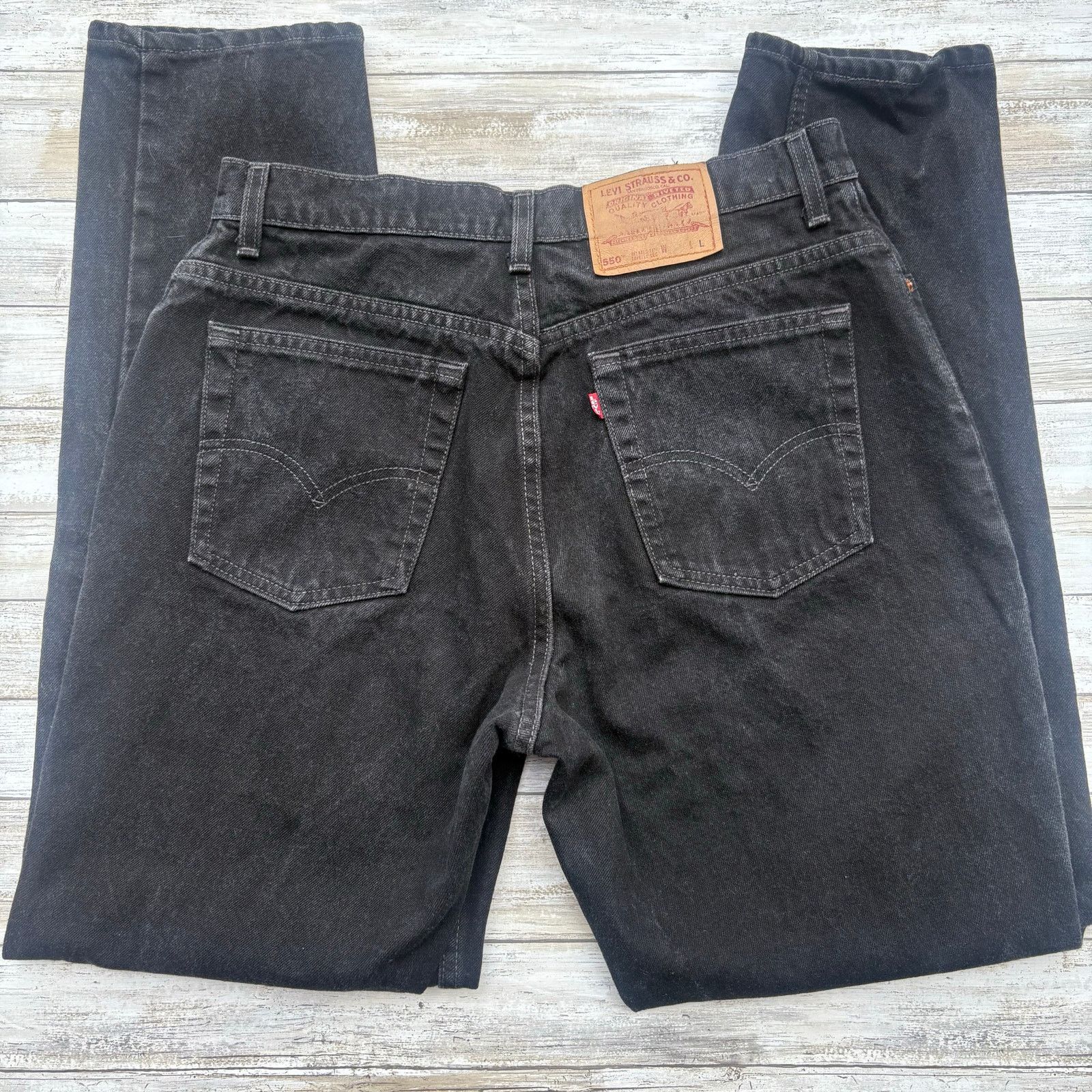 Levi's VTG 90s Levi’s 550 Jeans 16 Reg Black Relaxed Tapered 33x32 Size 38" / US 16 / IT 52 - 1 Thumbnail