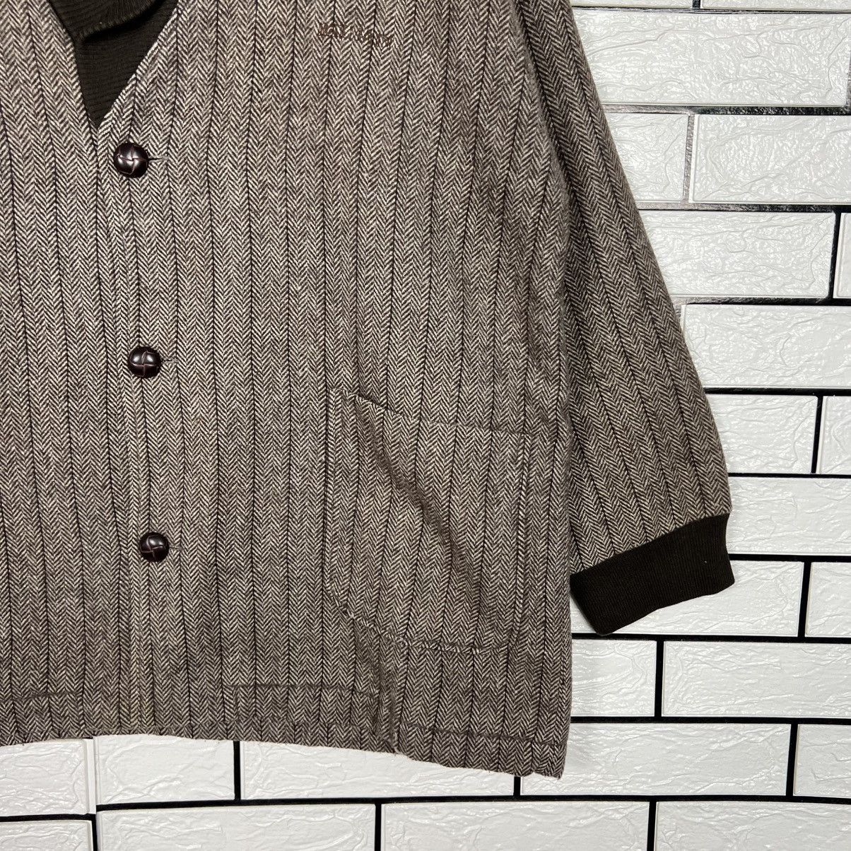 Balmain Vintage BALMAIN Herringbone Pattern Casual Jacket #4057-C184 Size US L / EU 52-54 / 3 - 7 Thumbnail
