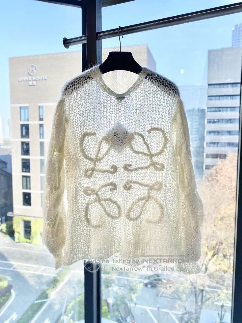 Loewe Loewe Mohair White Back Logo Cardigan Size XS / US 0-2 / IT 36-38 - 3 Thumbnail