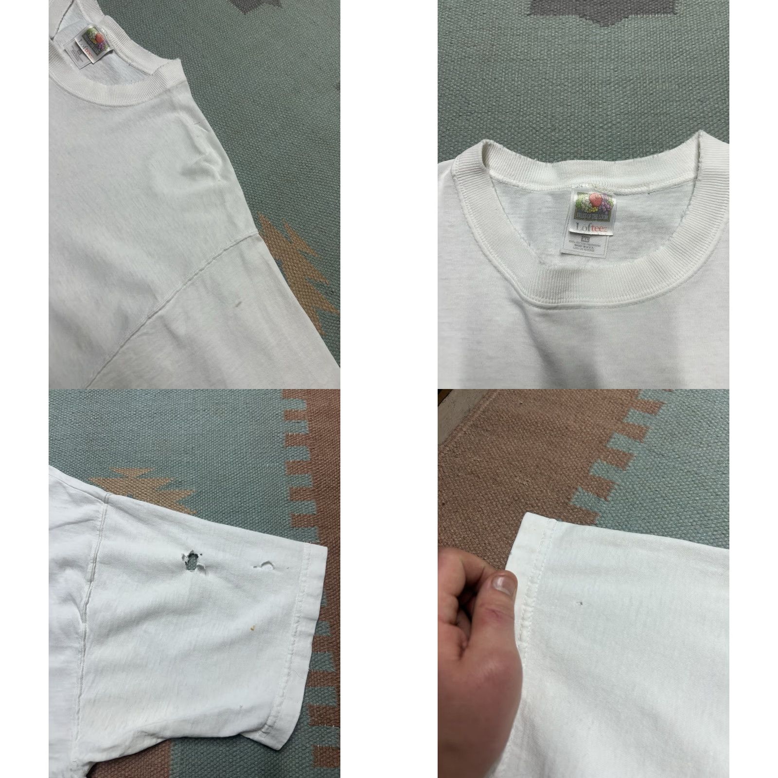 Fruit Of The Loom VINTAGE 90s Fruit of the Loom T-Shirt 3 stooges curly soitenly distressed thrashed XL Men White Shirt Mens Size US XL / EU 56 / 4 - 8 Thumbnail