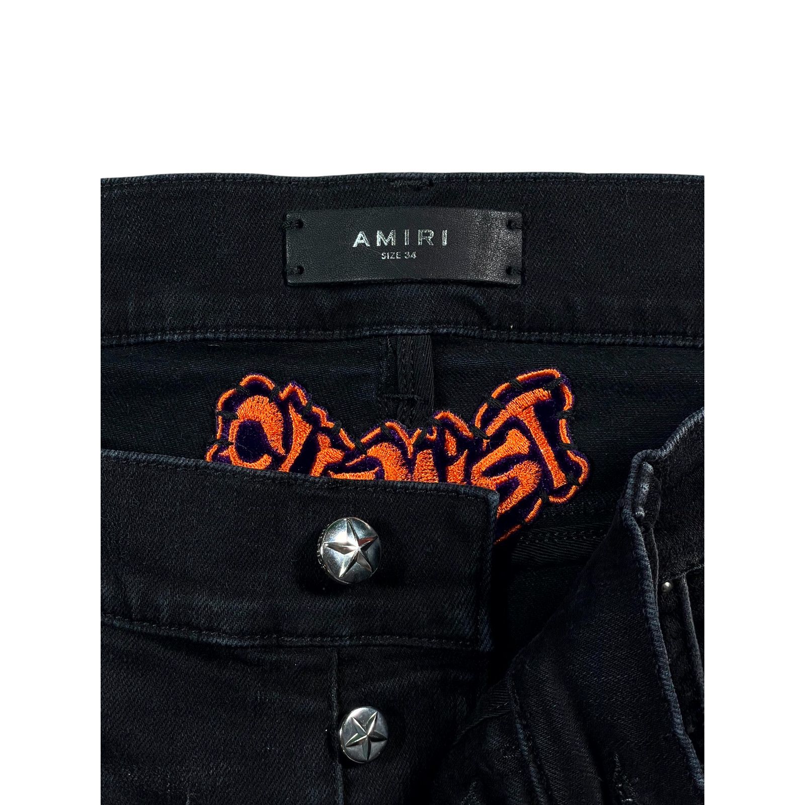 Amiri Amiri Chemist Rust Black & Orange Jeans Size US 34 / EU 50 - 4 Thumbnail
