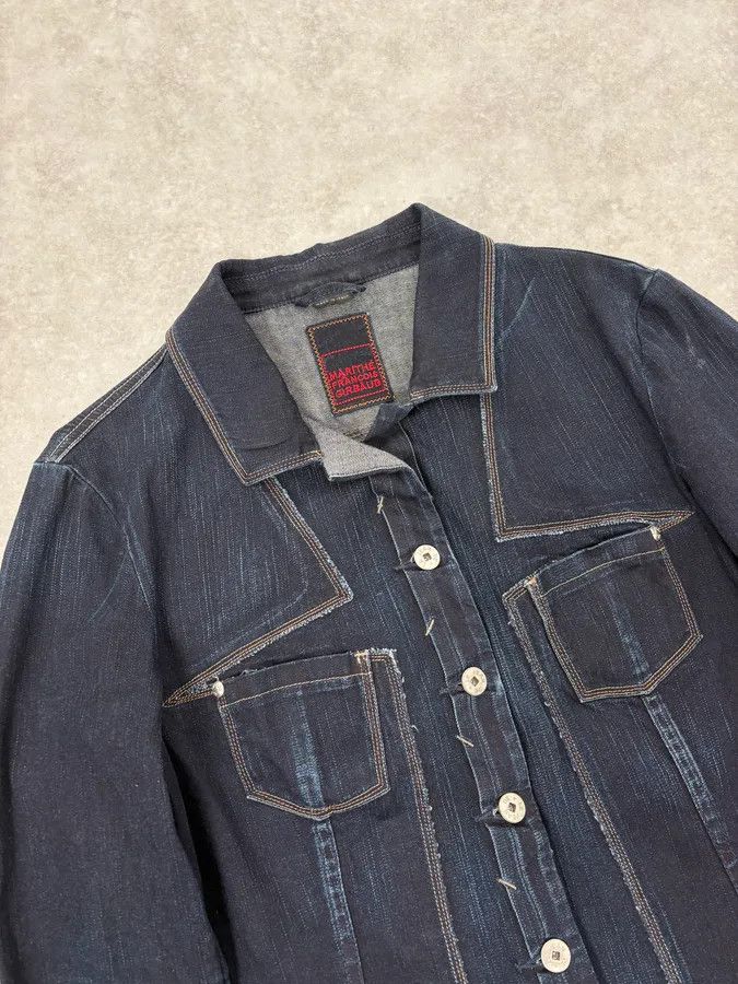 Marithe + Francois Girbaud 2000s Marithé + François Girbaud Navy Signature Brut Denim Jacket Size M / US 6-8 / IT 42-44 - 5 Thumbnail