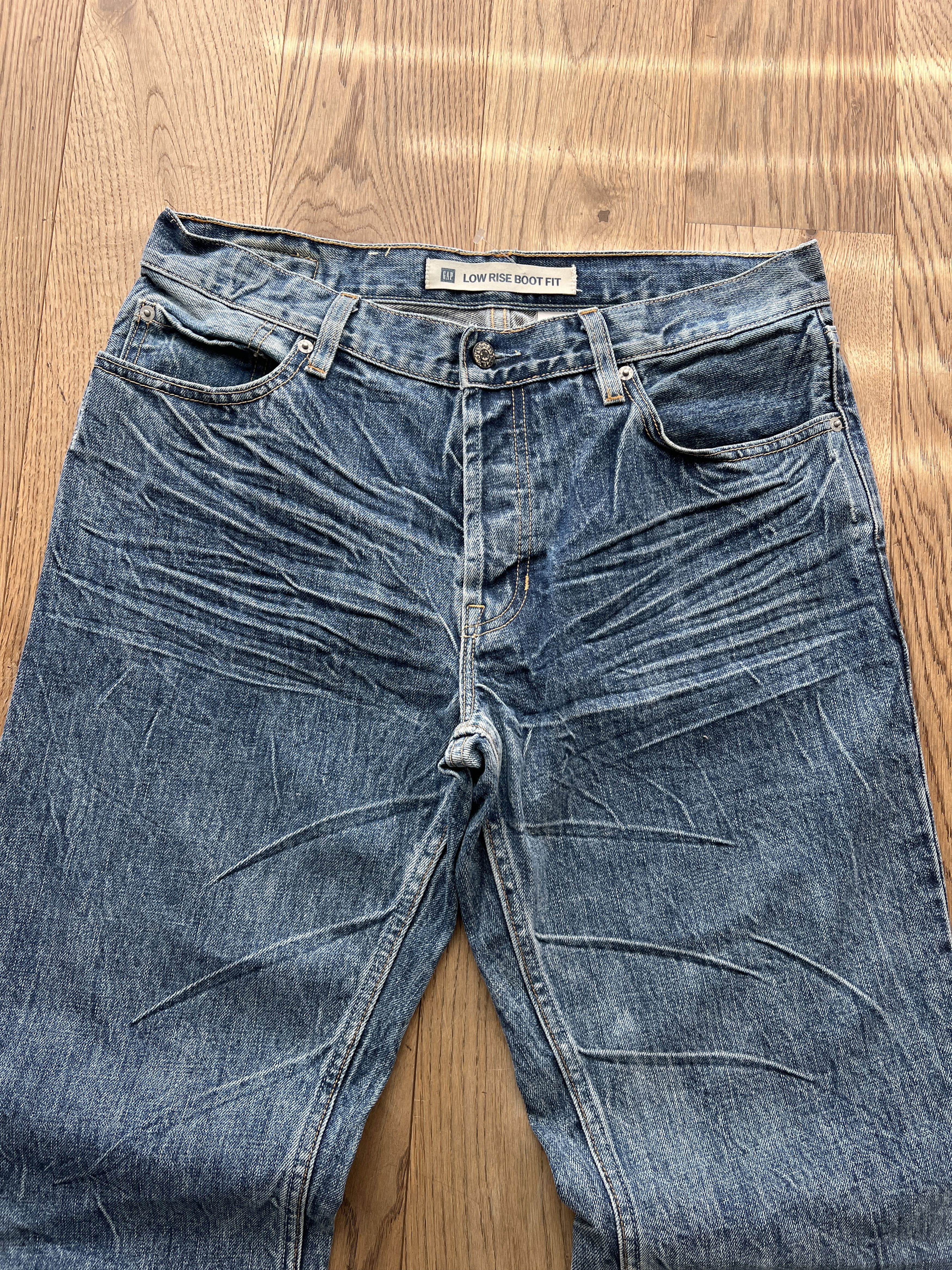 Gap Crazy Y2K GAP boot cut washed denim flared vintage 2000s low Size US 33 - 14 Thumbnail