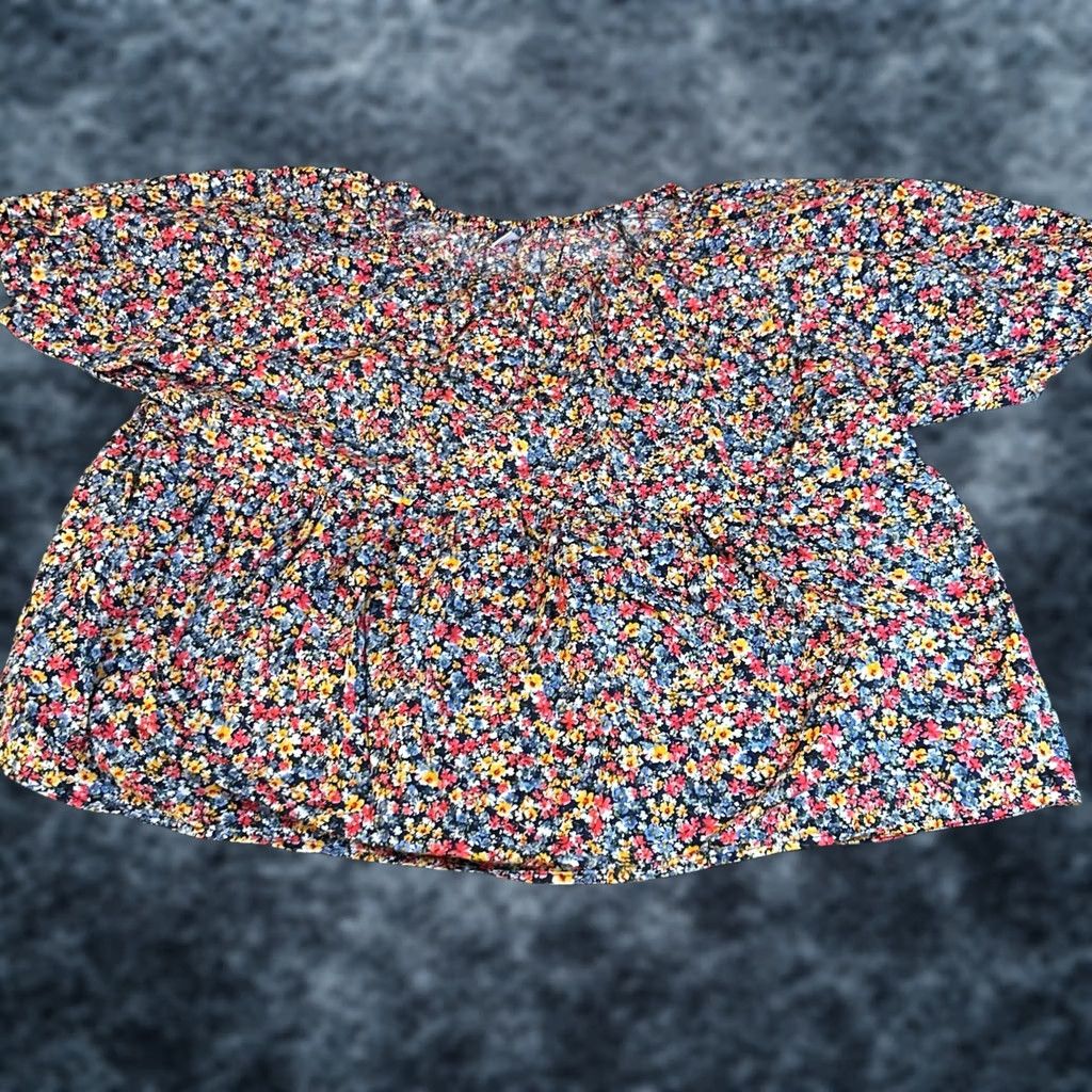 Old Navy Old Navy Multicolor Floral Print Short Sleeve Blouse Womens XL Blouse Tunic Lightweight Cotton Casual Top Size XL / US 12-14 / IT 48-50 - 1 Thumbnail