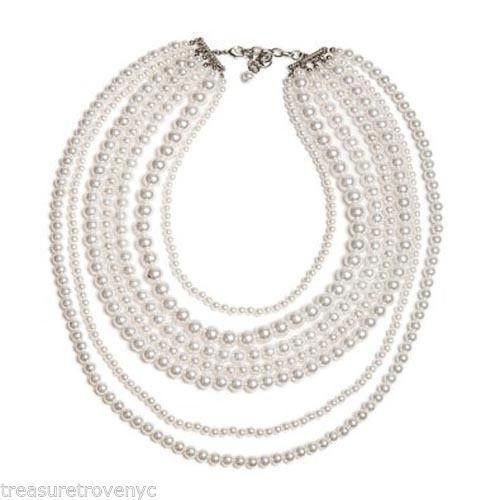 Designer Treasure Trove NYC Faux Cultured Pearl Bib Necklace Size ONE SIZE - 1 Thumbnail